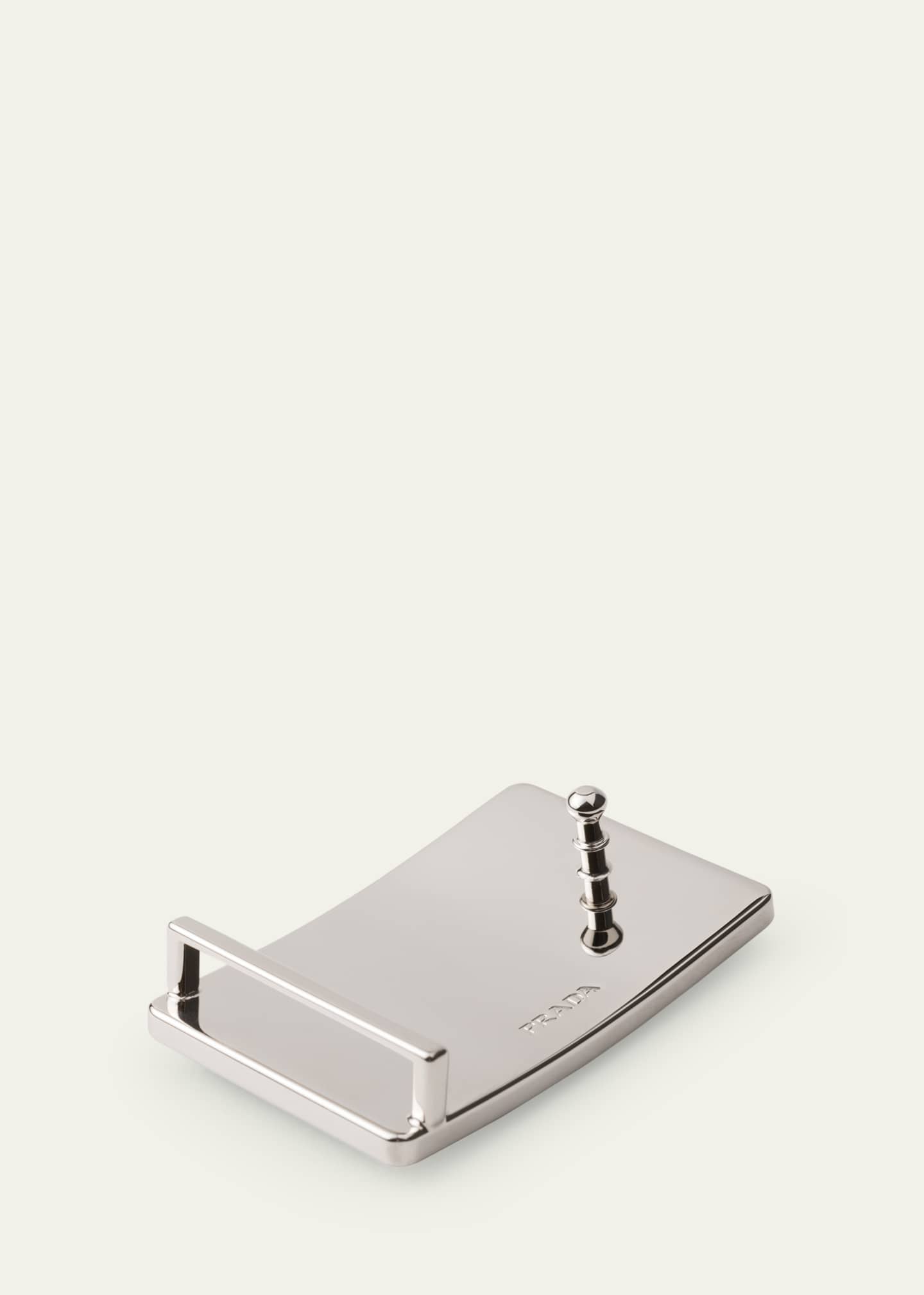 Prada Men's Metal and Saffiano Leather Belt Buckle Image 3 of 3