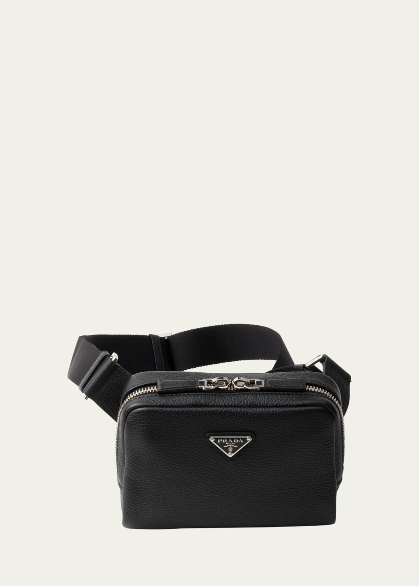Prada Men s Vitello Daino Leather Crossbody Bag Bergdorf Goodman