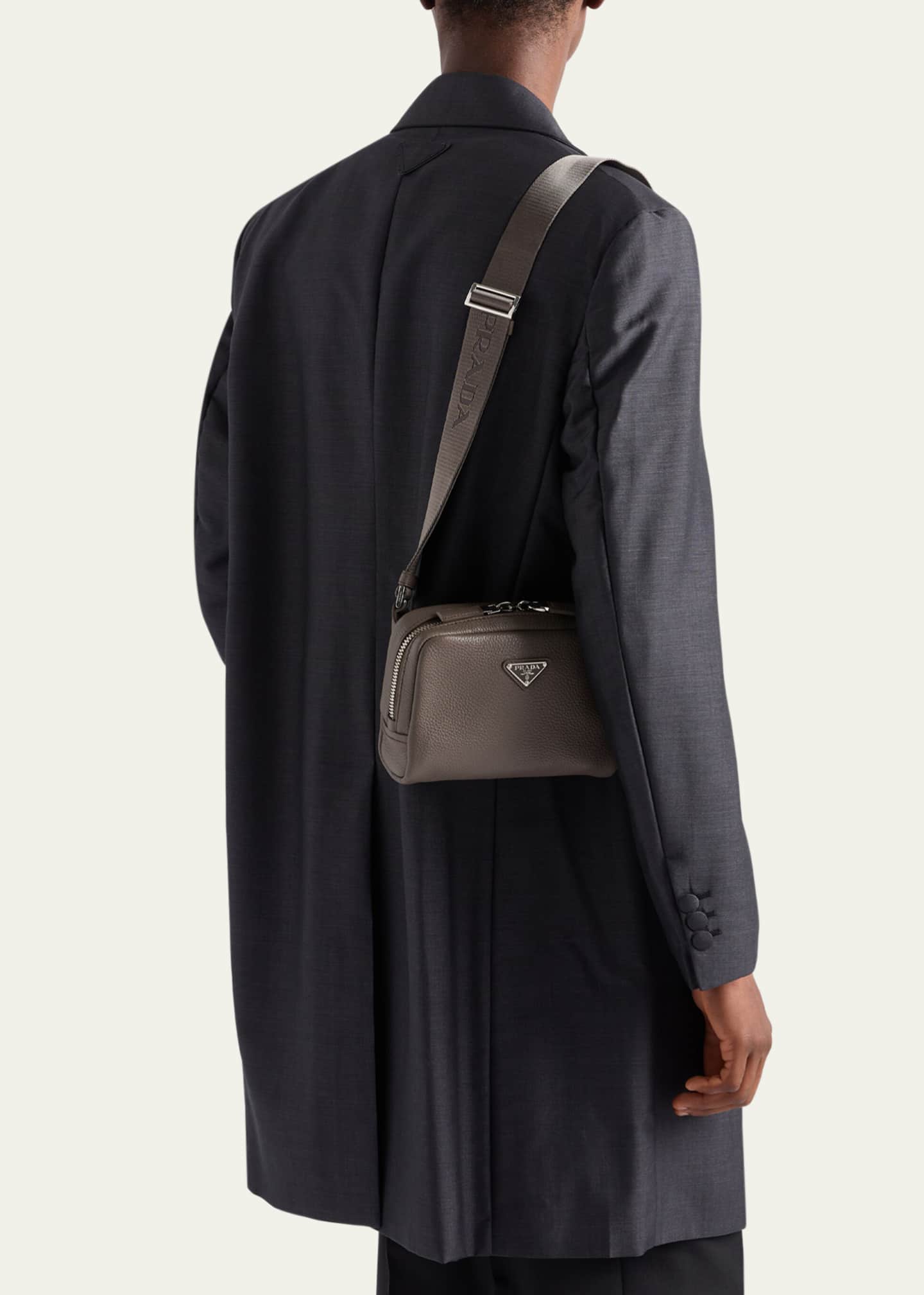 Prada Men's Vitello Daino Leather Crossbody Bag - Bergdorf