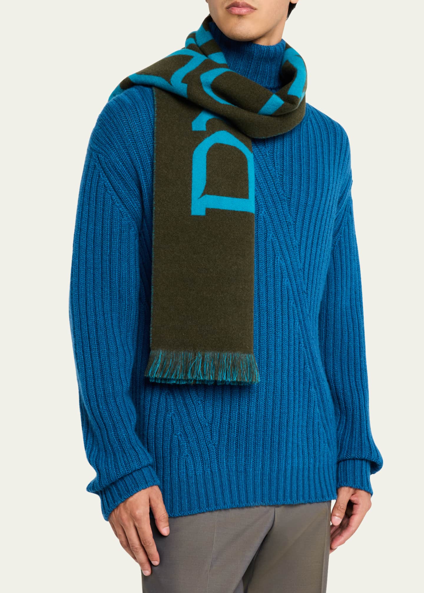 Burberry Men's Wool Logo Scarf Image 3 of 5