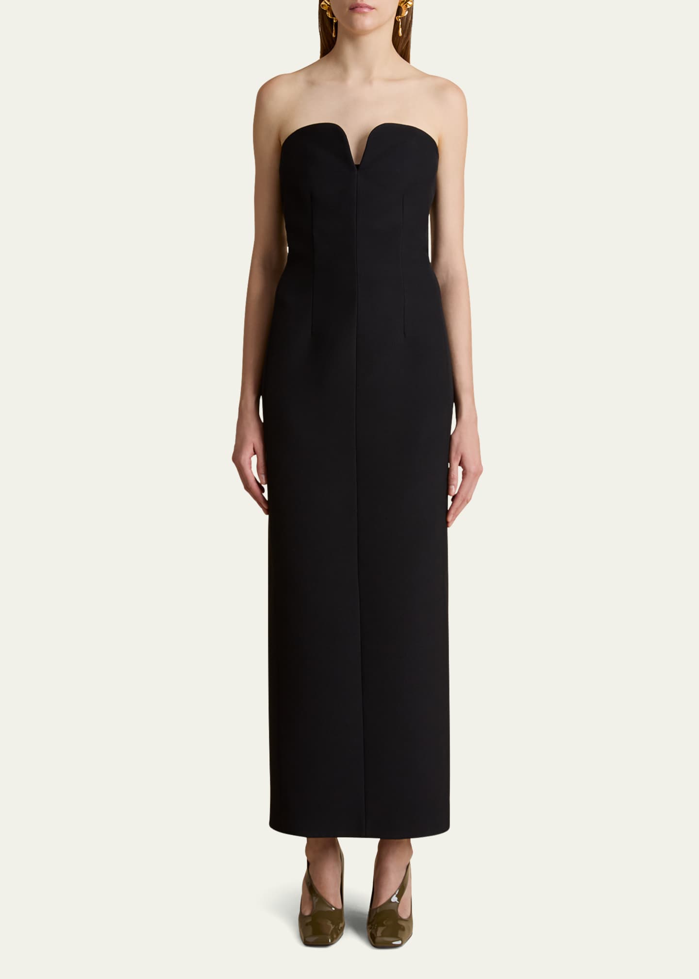 Khaite Yao Strapless Column Maxi Dress Image 2 of 5