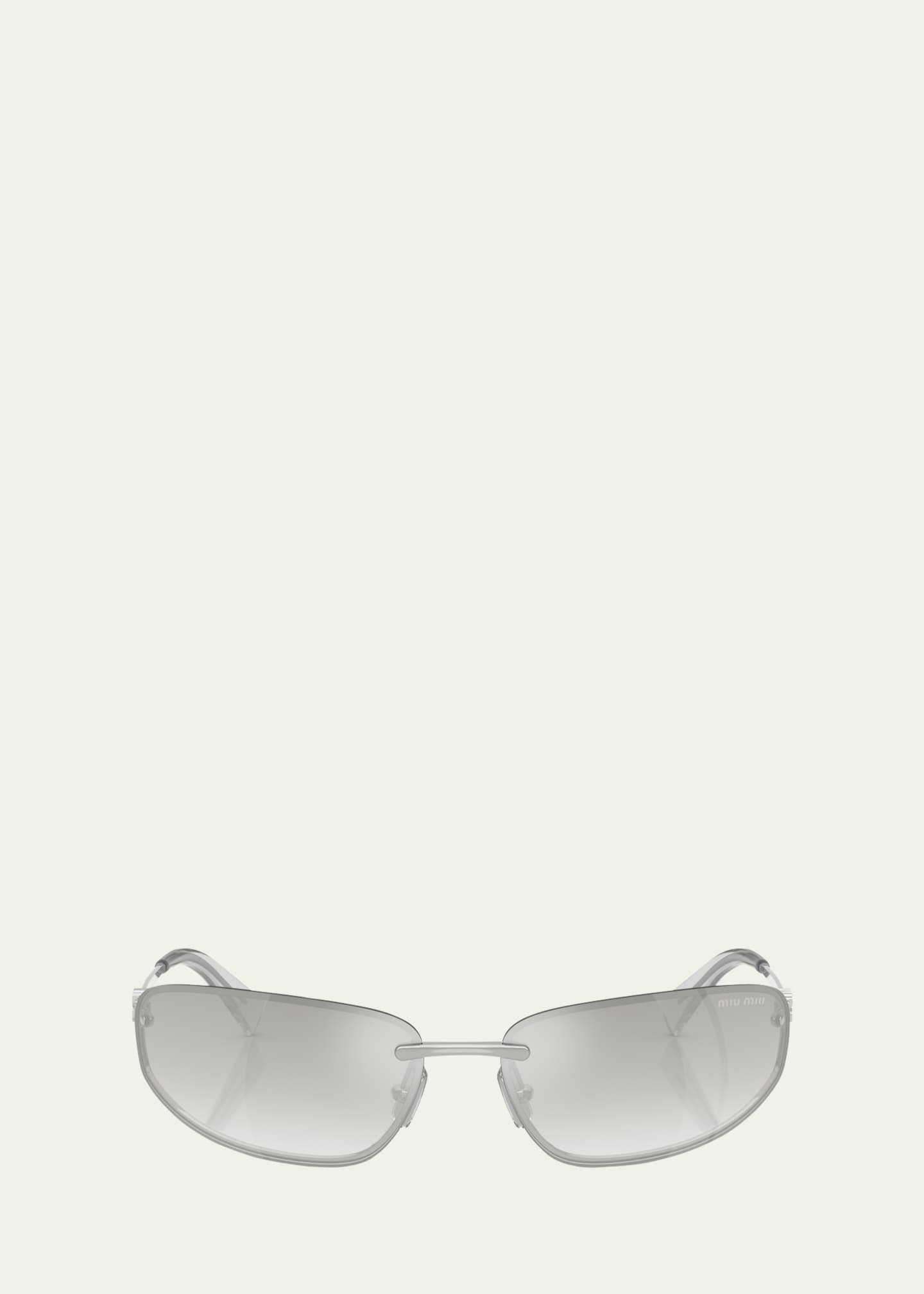 非常に高い品質 Metal Oval Rimless A50S Miu Miu Sunglasses Goodman Bergdorf - 小物