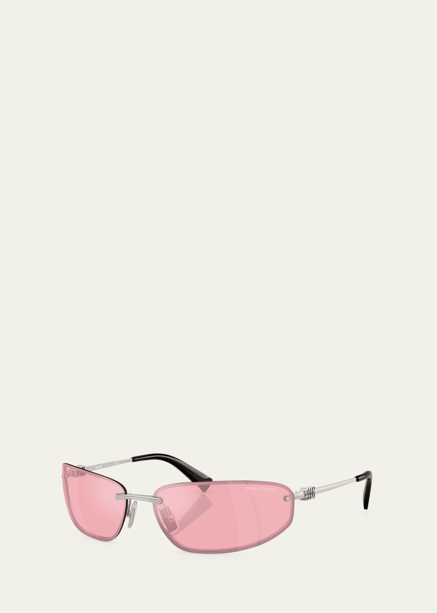 アイムミミ Miu Miu A50S Rimless Oval Metal Sunglasses - Bergdorf Goodman