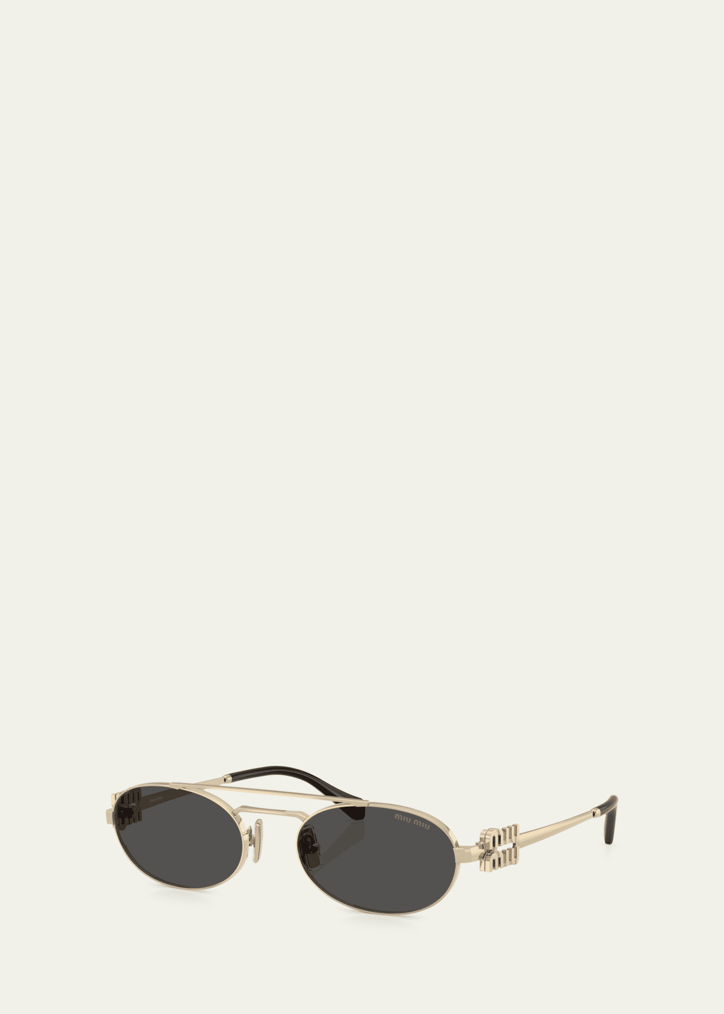 Miu Miu Logo Metal Oval Sunglasses Image 2 of 3