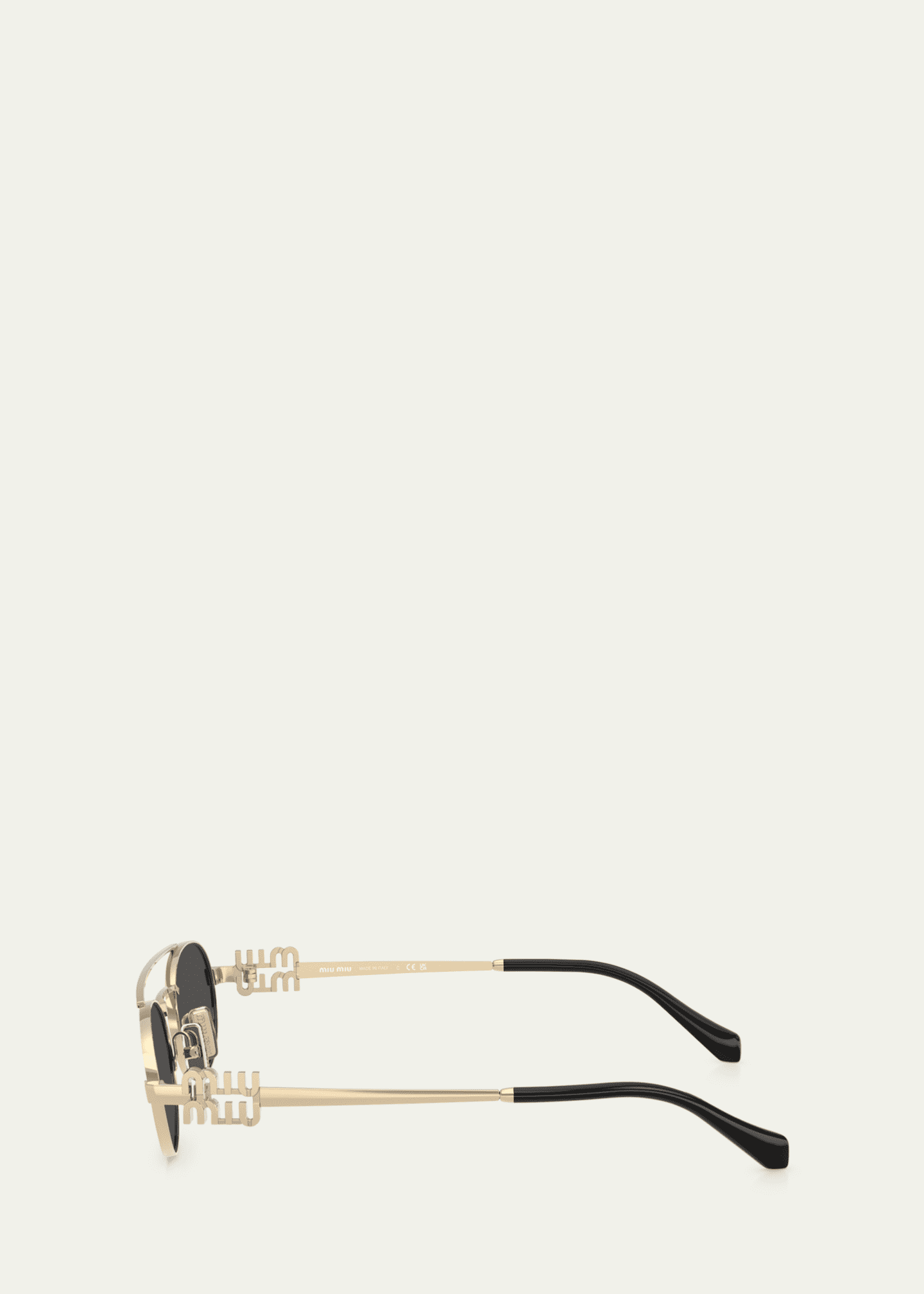Miu Miu Logo Metal Oval Sunglasses Image 3 of 3