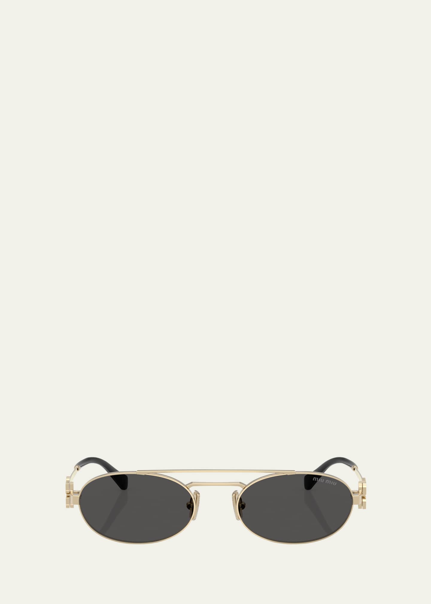Miu Miu Logo Metal Oval Sunglasses Image 1 of 3