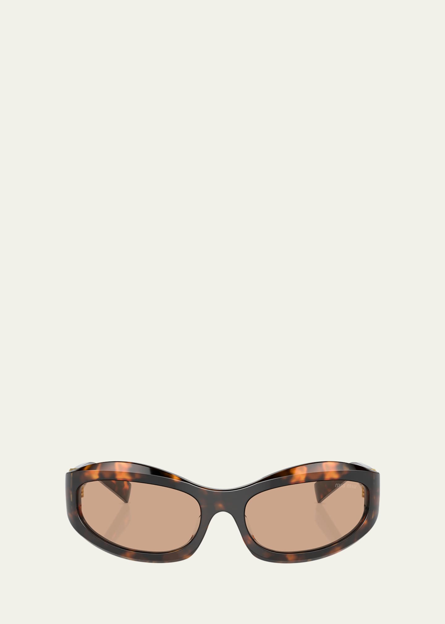 Miu Miu 14ZSF Logo Oval Acetate Sunglasses - Bergdorf Goodman