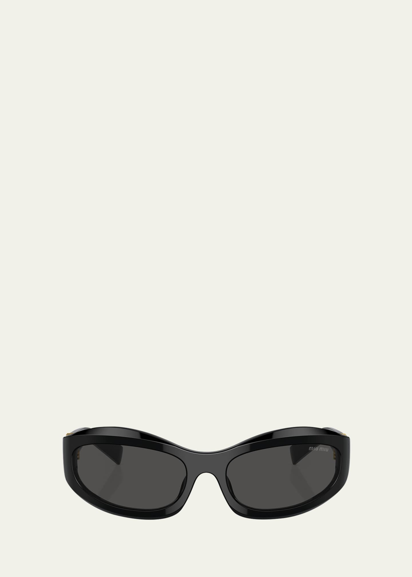 Miu Miu 14ZSF Logo Oval Acetate Sunglasses Image 1 of 3