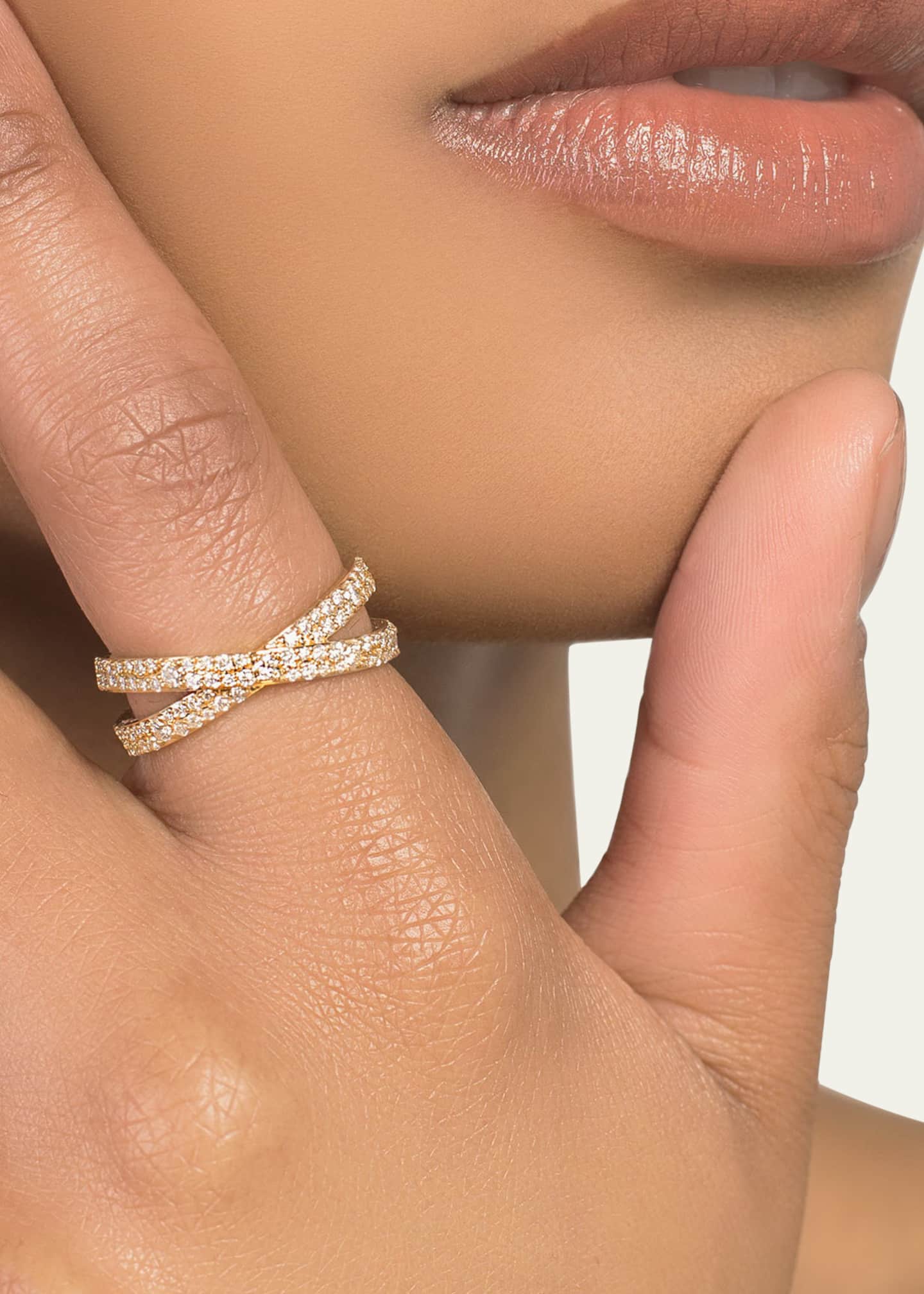 Lana Diamond Cluster Crisscross Ring, Size 8 Image 2 of 2