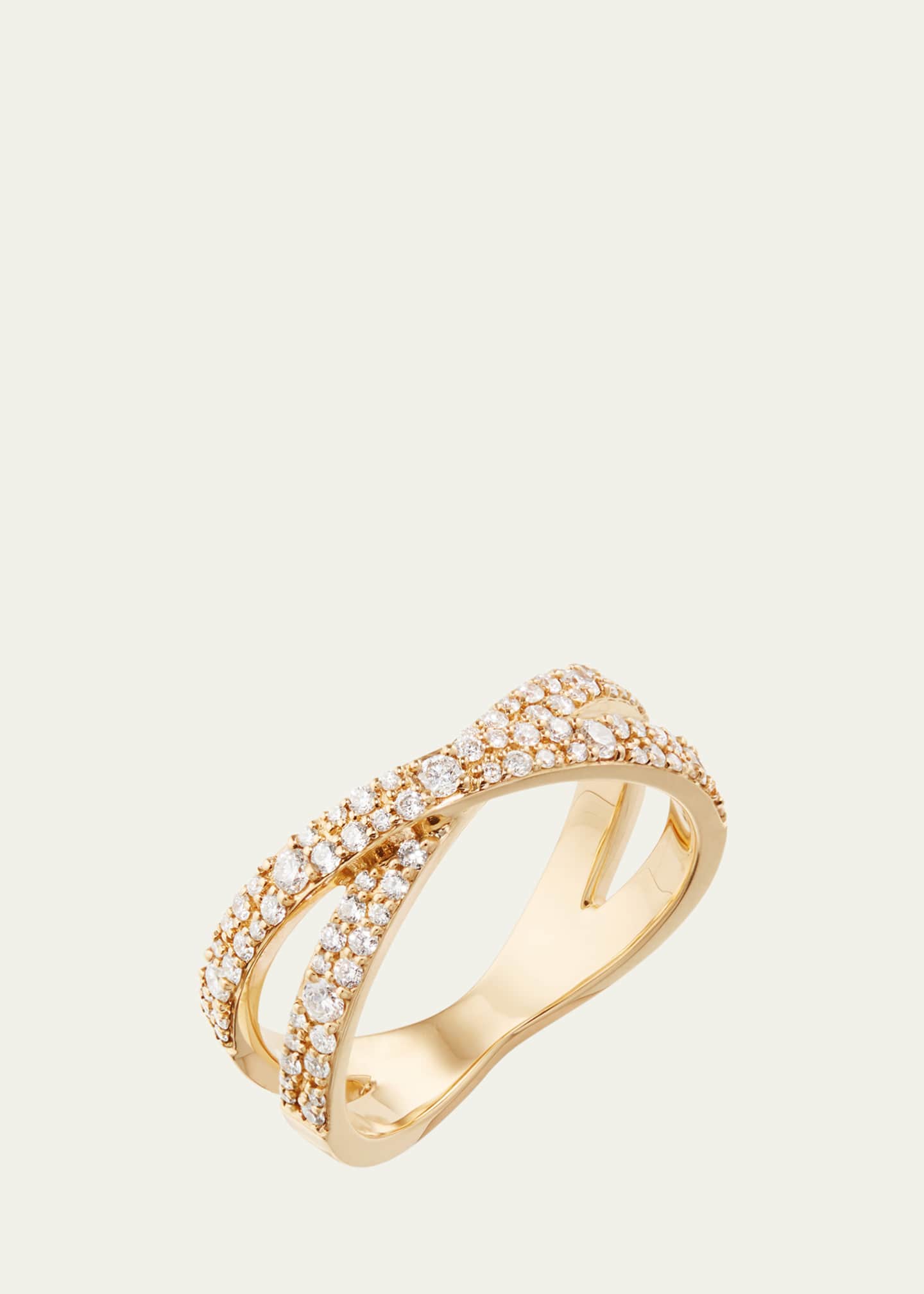 Lana Diamond Cluster Crisscross Ring, Size 8 Image 1 of 2