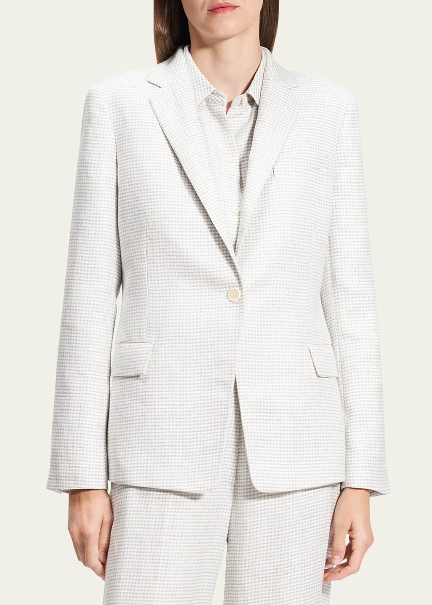 Theory houndstooth blazer top