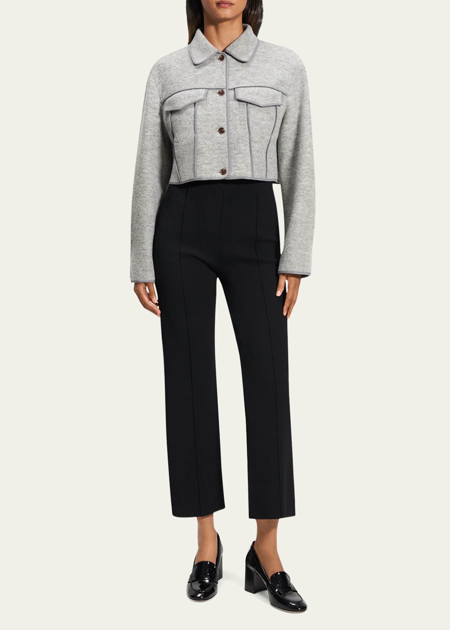 Theory Crop Boucle Trucker Jacket Image 2 of 4