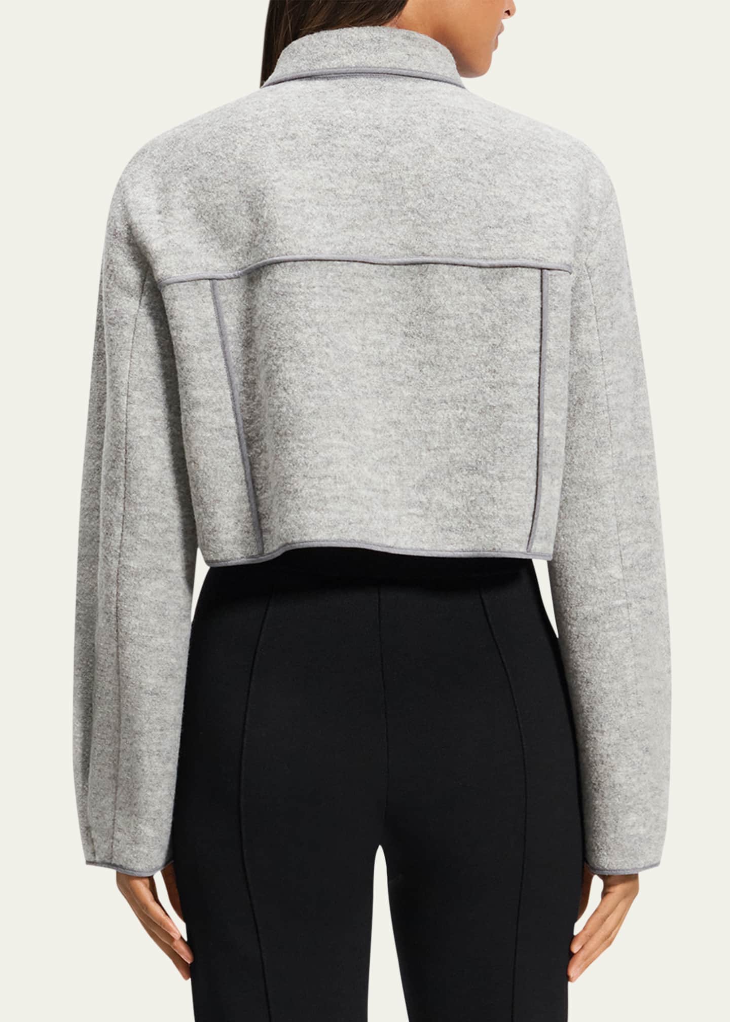 Theory Crop Boucle Trucker Jacket Image 3 of 4