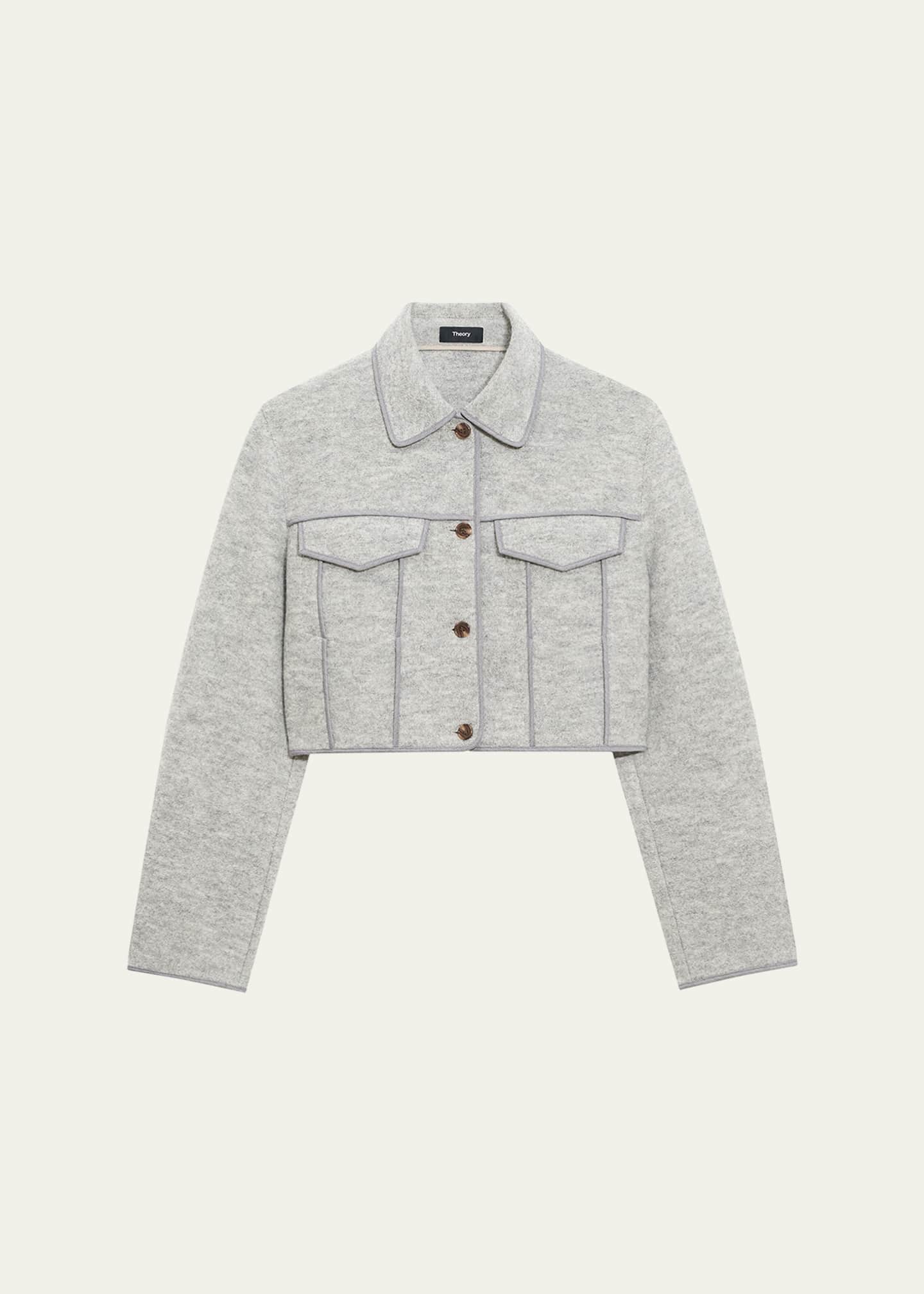 Theory Crop Boucle Trucker Jacket Image 1 of 4