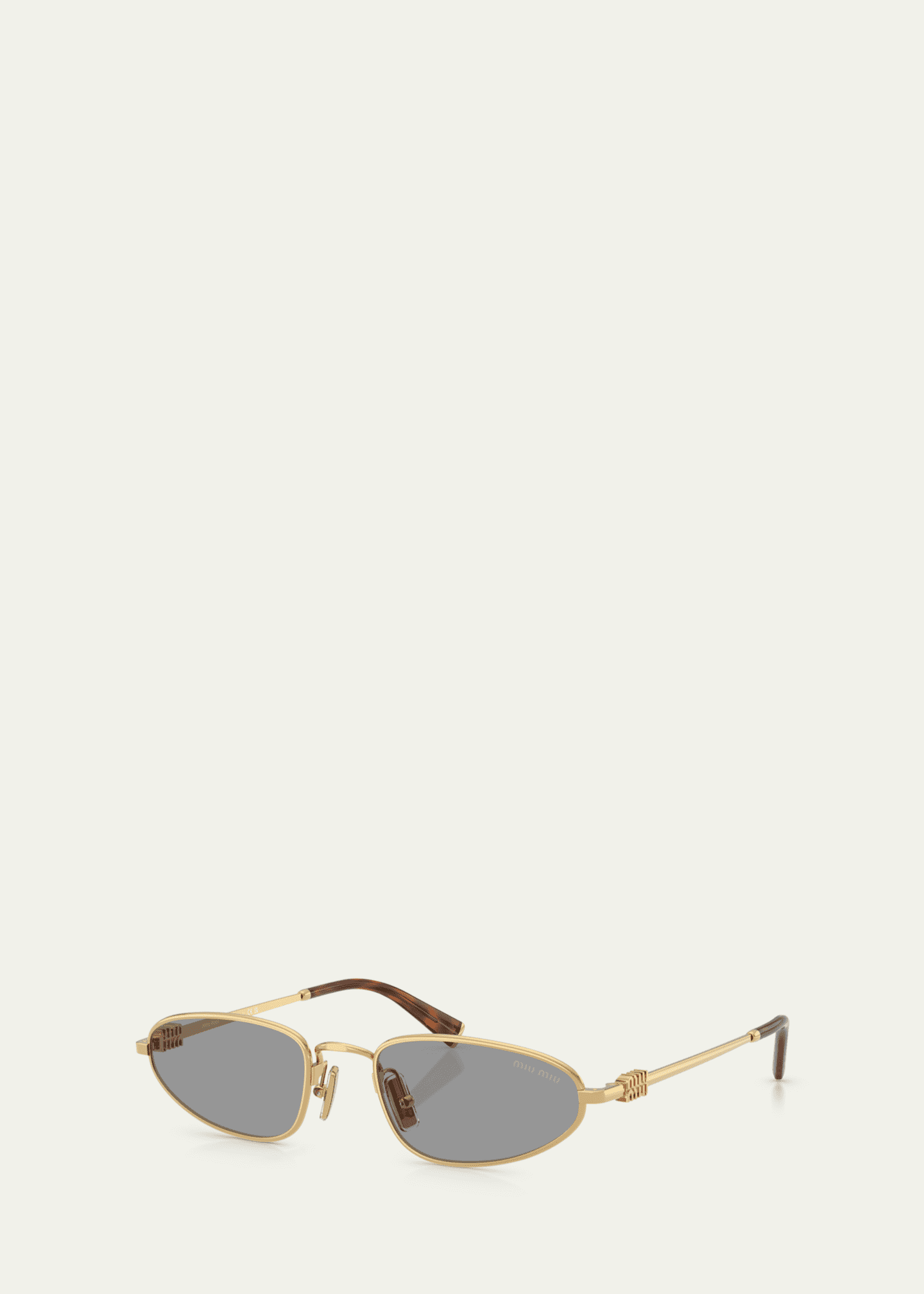 Miu Miu Logo Metal Oval Sunglasses Image 2 of 3