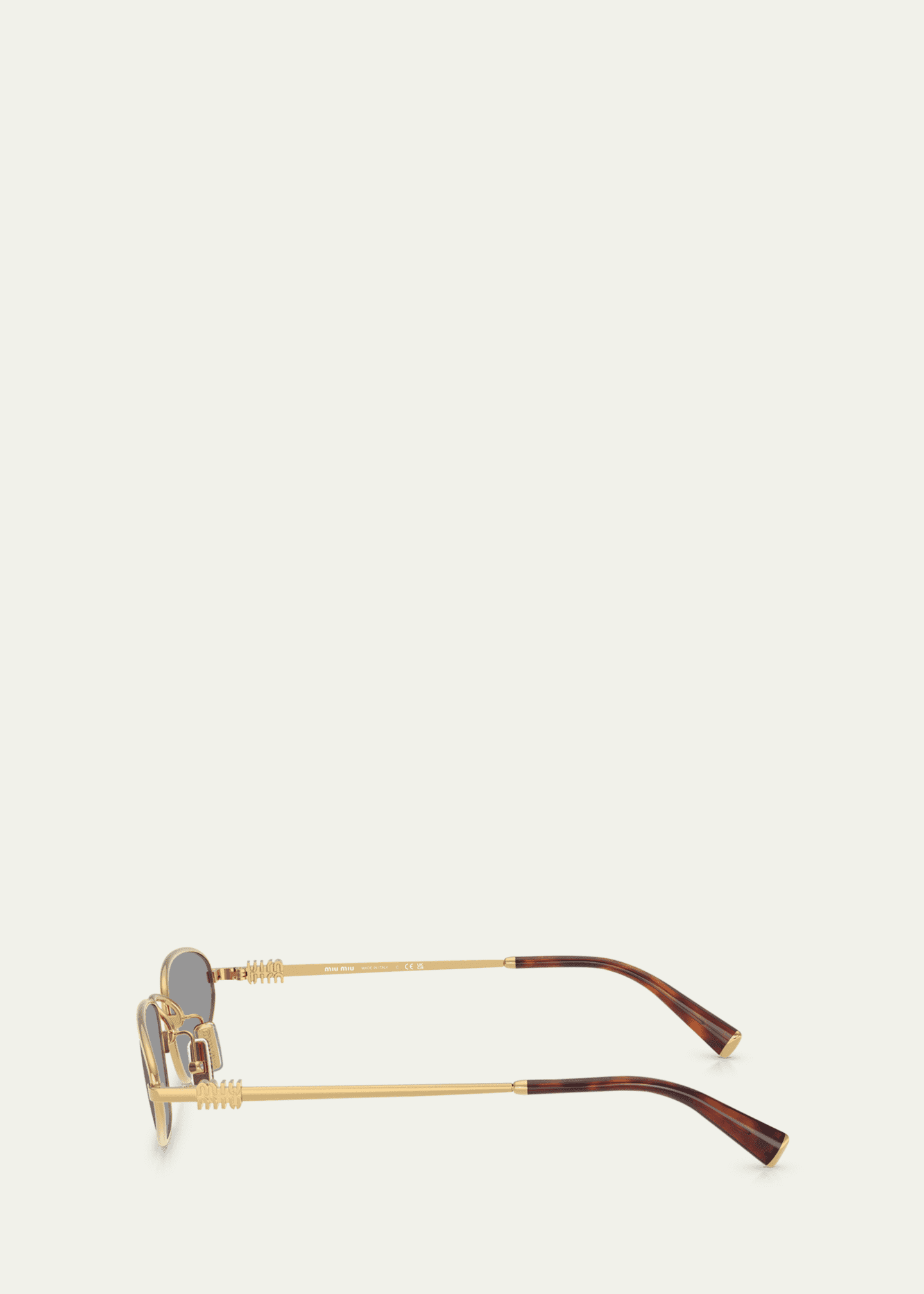 Miu Miu Logo Metal Oval Sunglasses Image 3 of 3