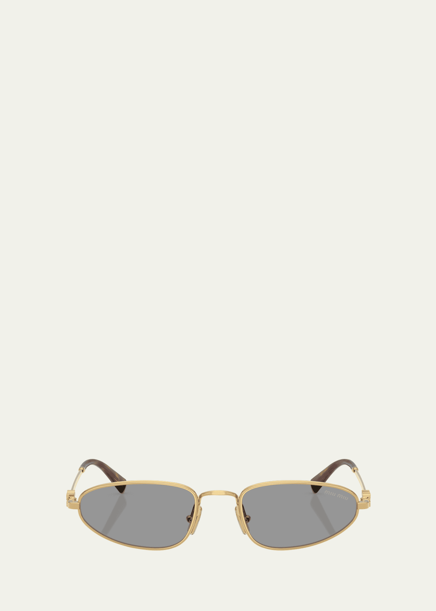 Miu Miu Logo Metal Oval Sunglasses Image 1 of 3