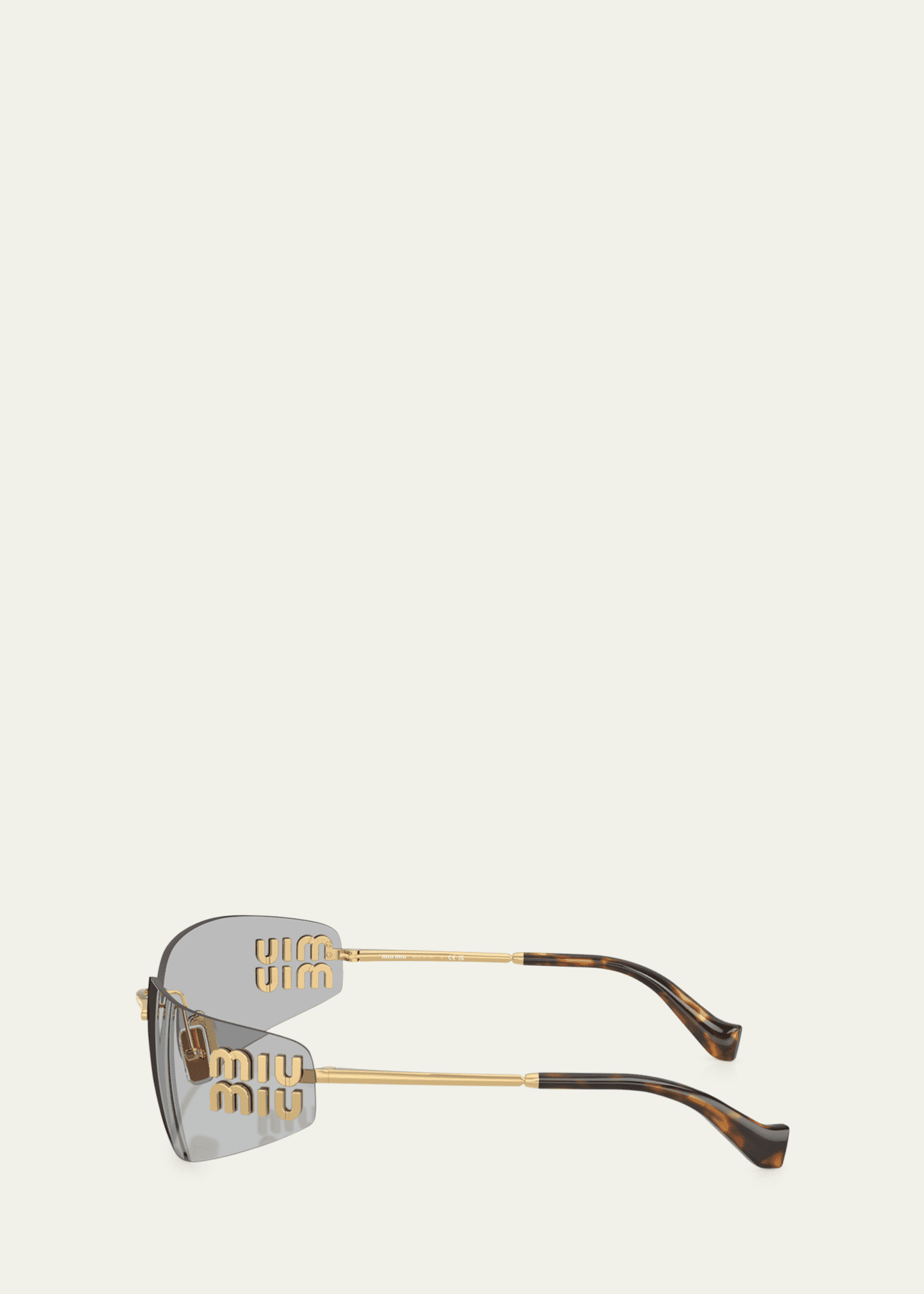 Miu Miu Rimless Logo Metal Rectangle Sunglasses - Bergdorf