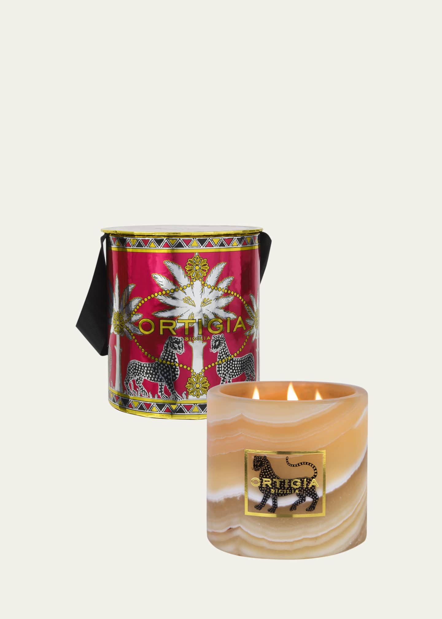 Ortigia Ambra Nera Alabaster Candle, 8.8 oz. Image 1 of 2
