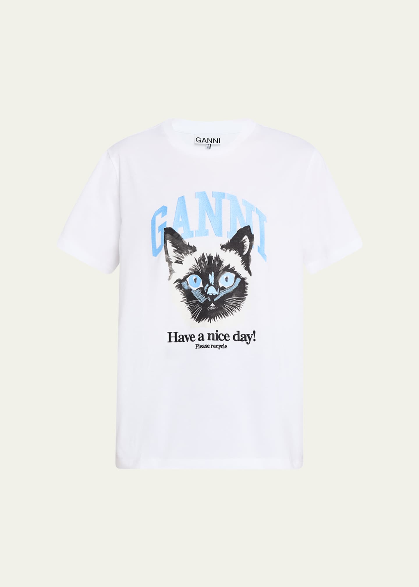 Ganni Basic Jersey Cat Relaxed T-Shirt Image 1 of 5