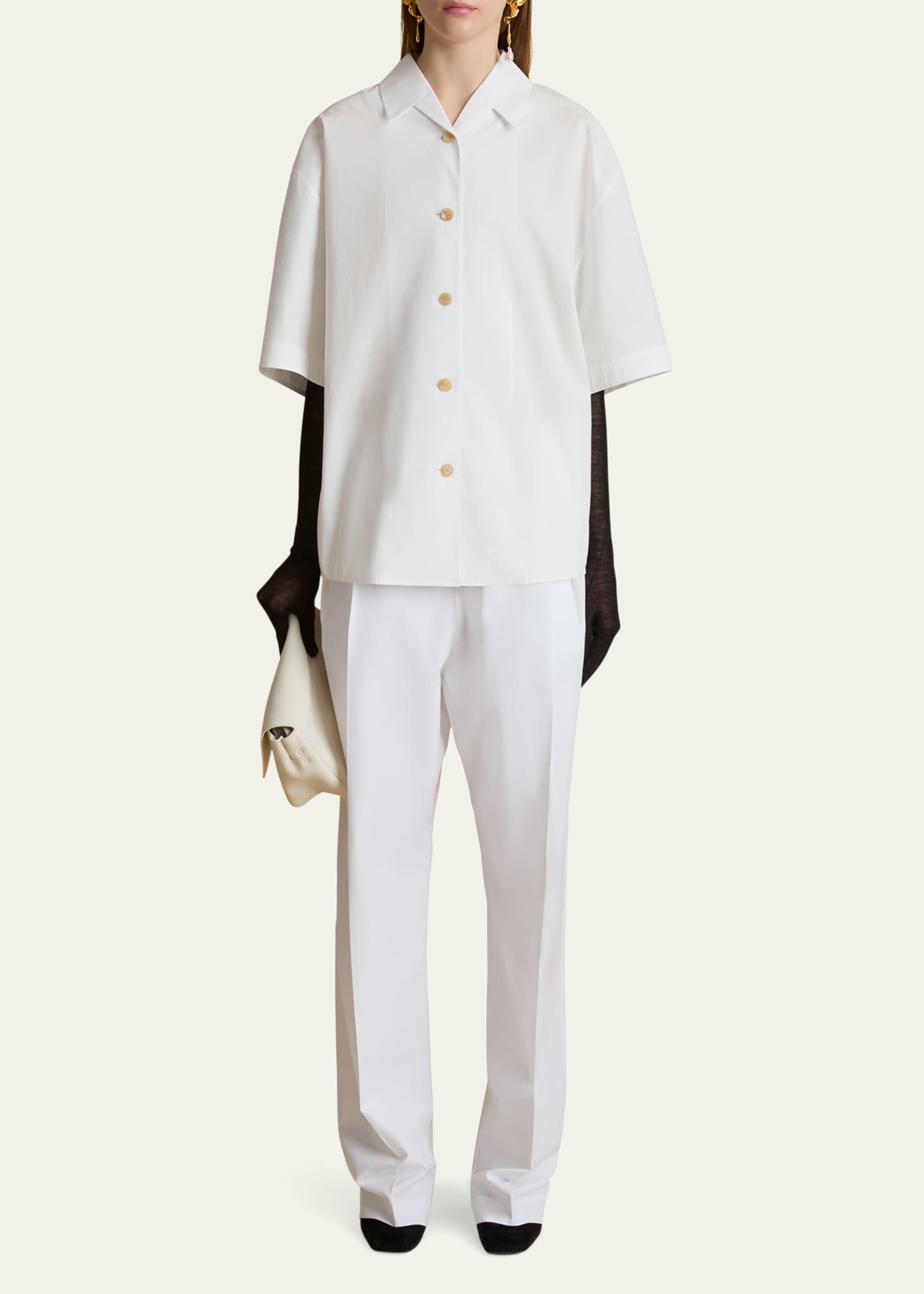 Khaite Owen Oversized Button Down Top - Bergdorf Goodman