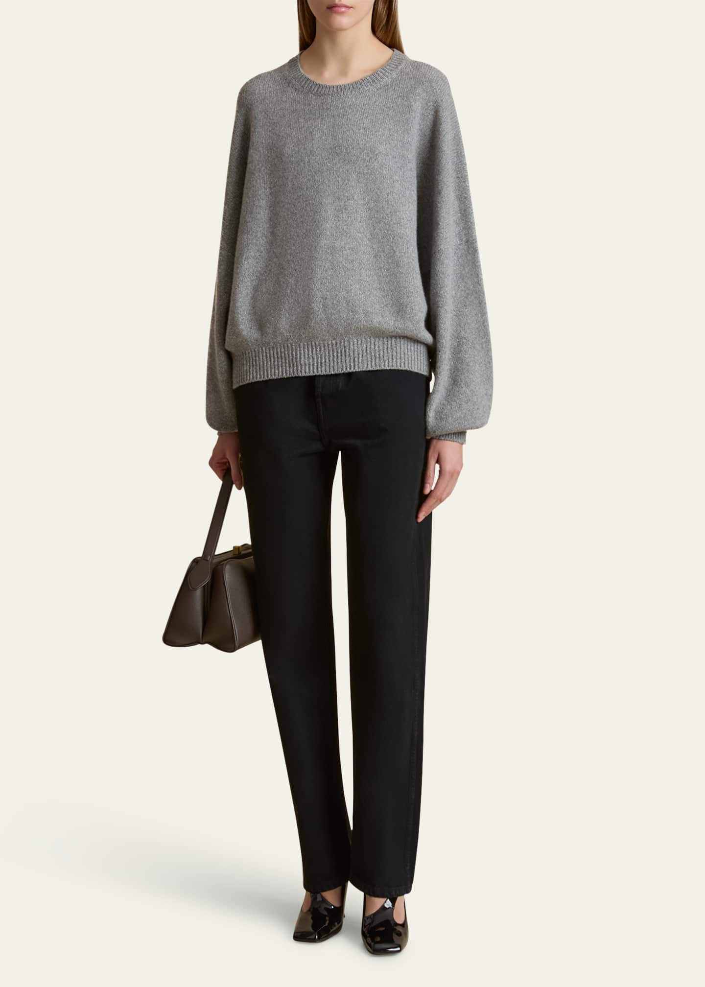 Khaite Margaux Cashmere Crewneck Sweater Image 2 of 5