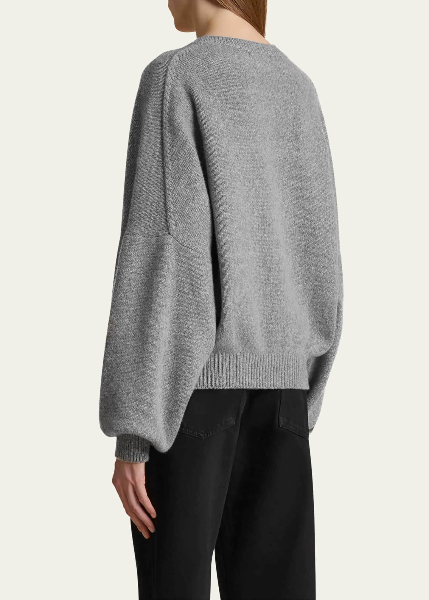 Khaite Margaux Cashmere Crewneck Sweater Image 3 of 5
