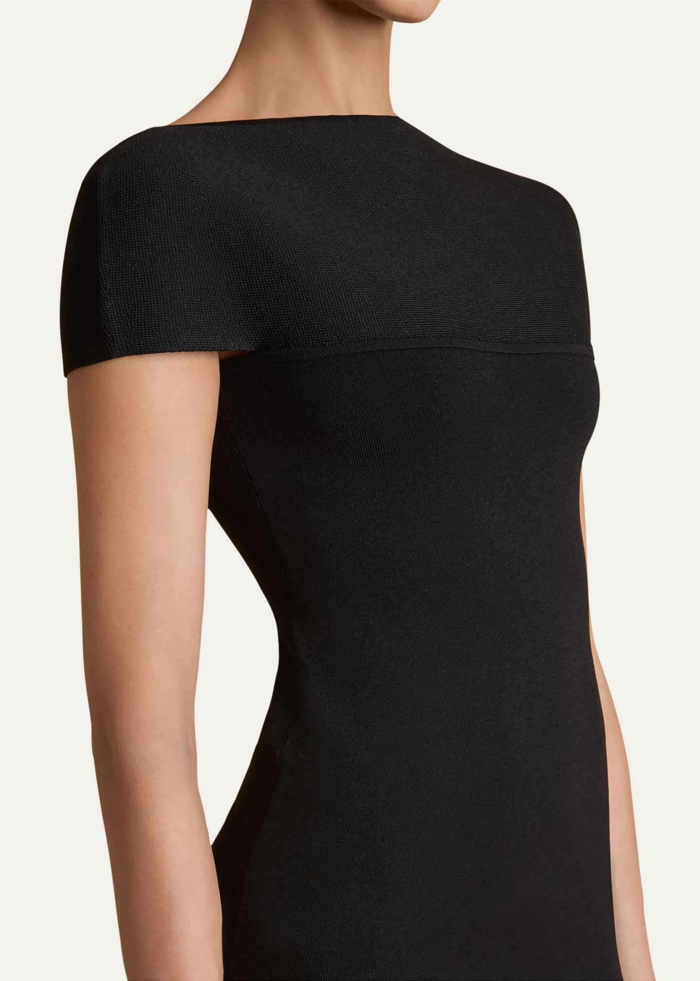 Basile High-Neck Cap-Sleeve Maxi Dress - Thumbnail 5