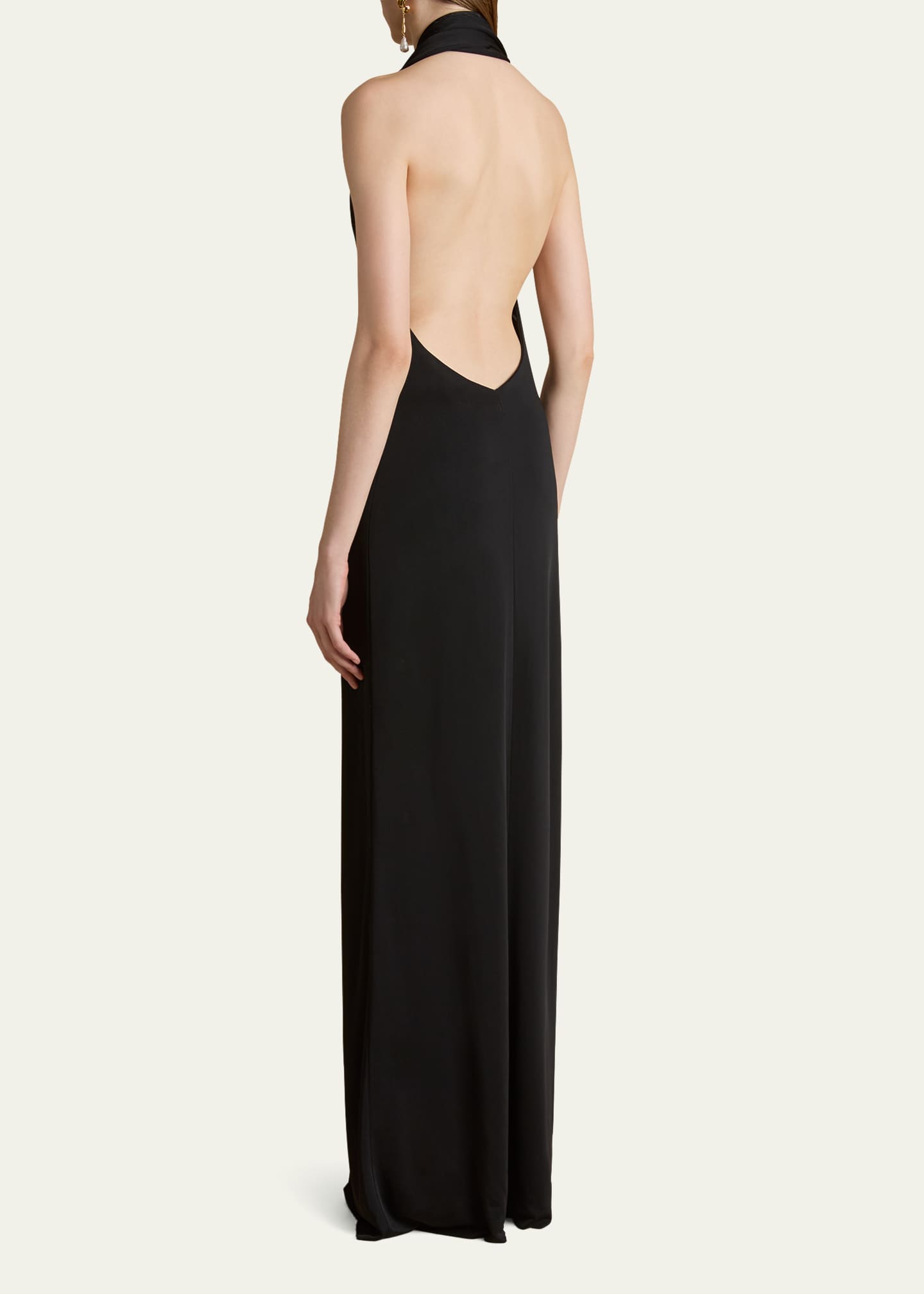 Khaite Roza Long Halter Backless Dress Image 3 of 5