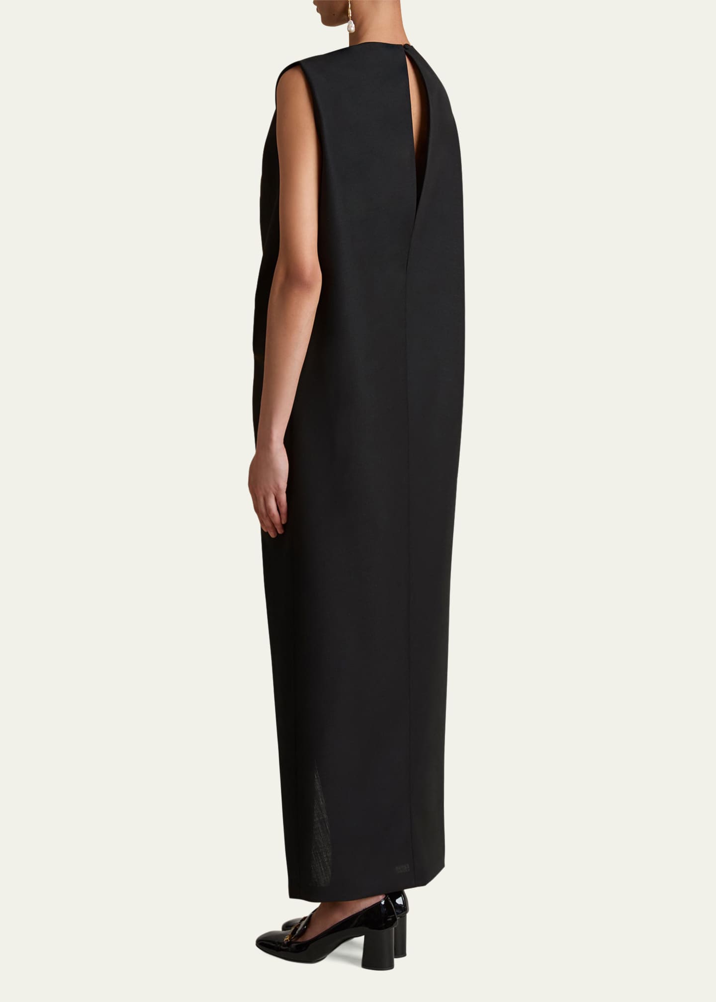 Khaite Niel Long Twist Front Mohair Wool Dress Image 3 of 5