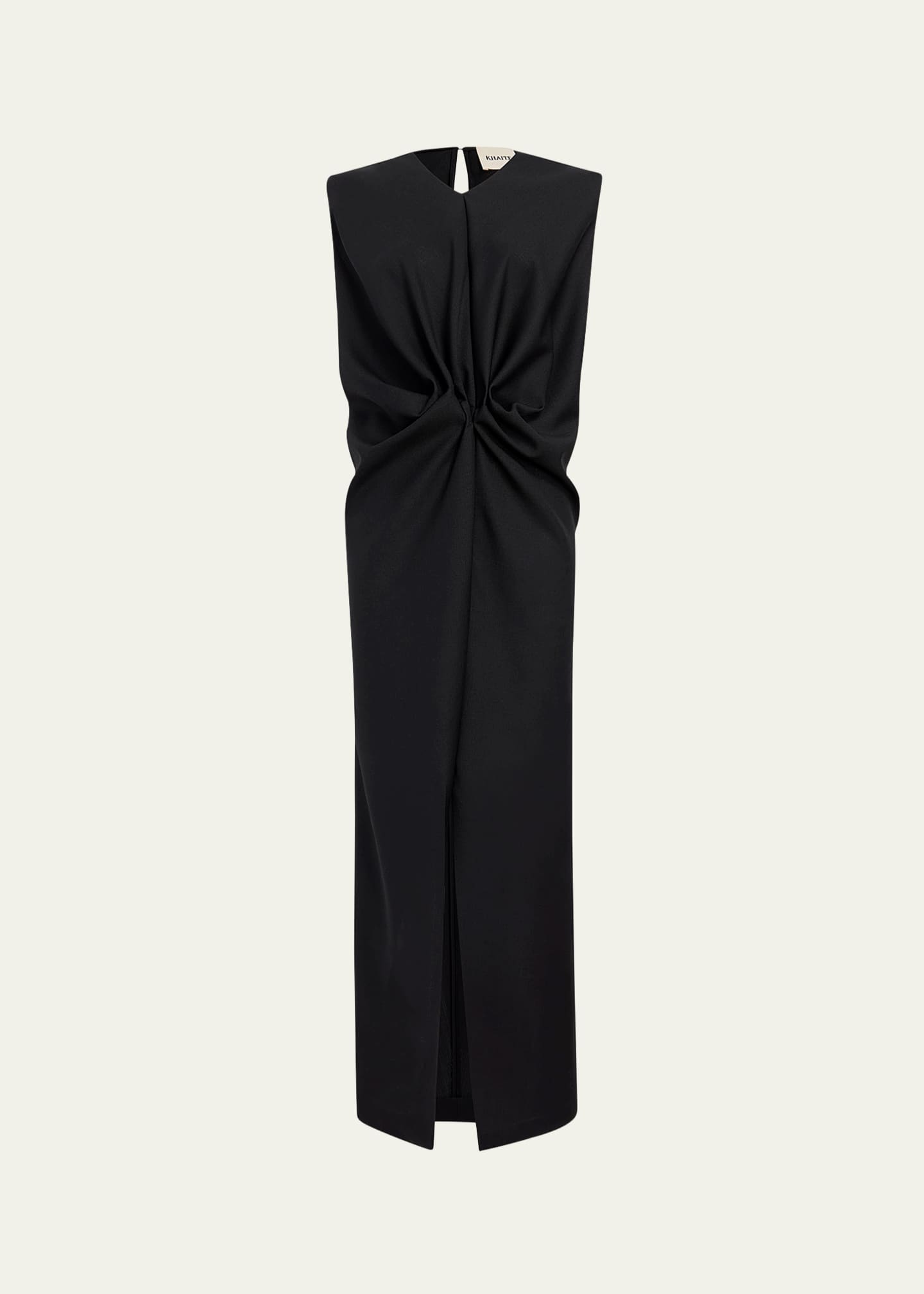 Khaite Niel Long Twist Front Mohair Wool Dress Image 1 of 5