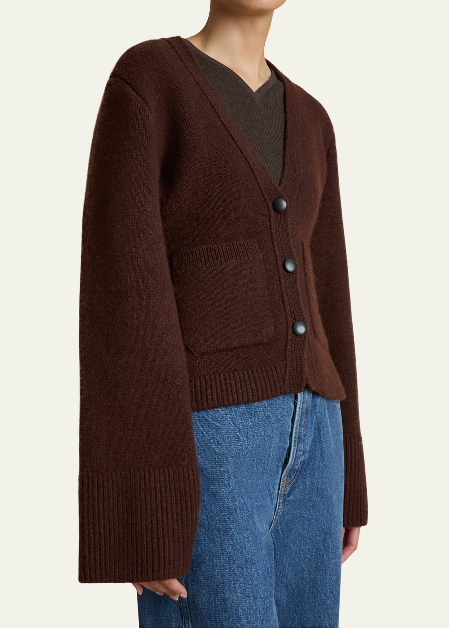 Khaite Scarlet V-Neck Cashmere Cardigan Image 5 of 5