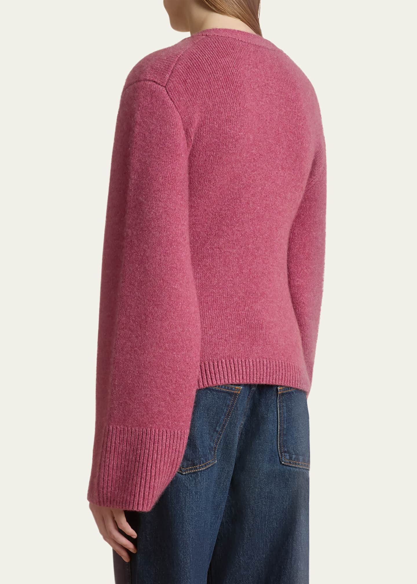 Khaite Scarlet V-Neck Cashmere Cardigan Image 3 of 5
