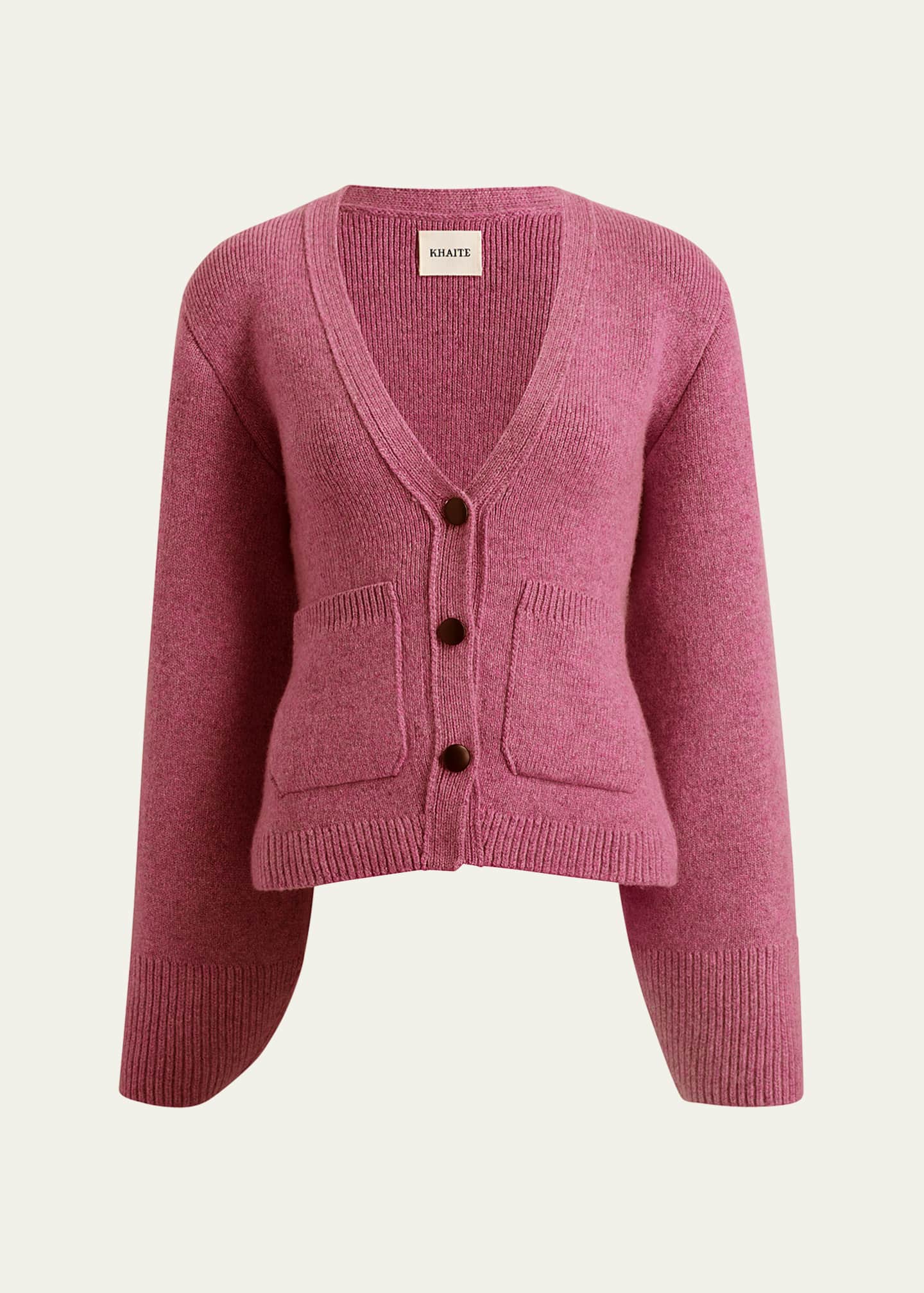 Khaite Scarlet V-Neck Cashmere Cardigan Image 1 of 5