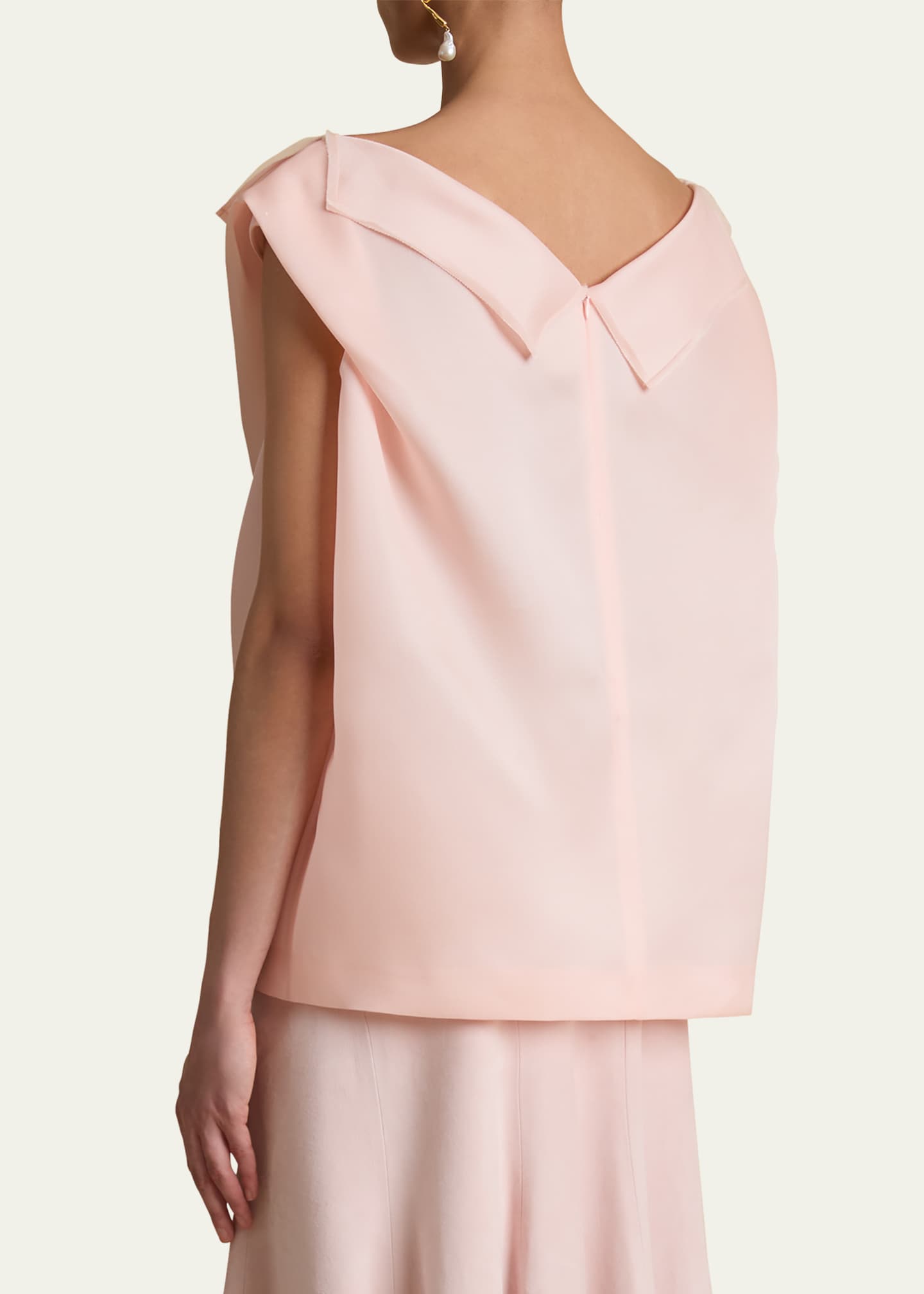 Khaite Selly Collared V-Neck Silk Top Image 3 of 5