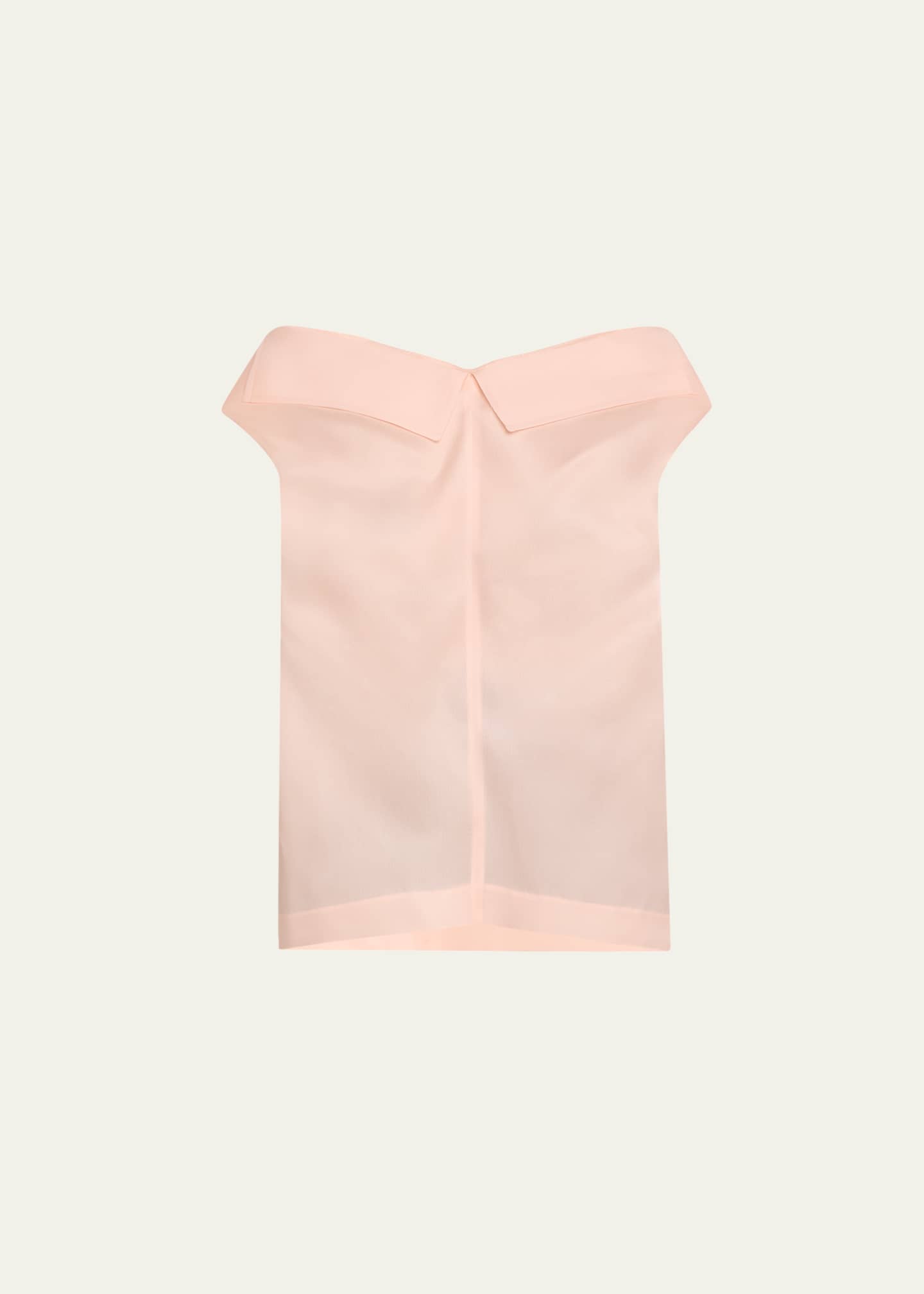 Khaite Selly Collared V-Neck Silk Top Image 1 of 5