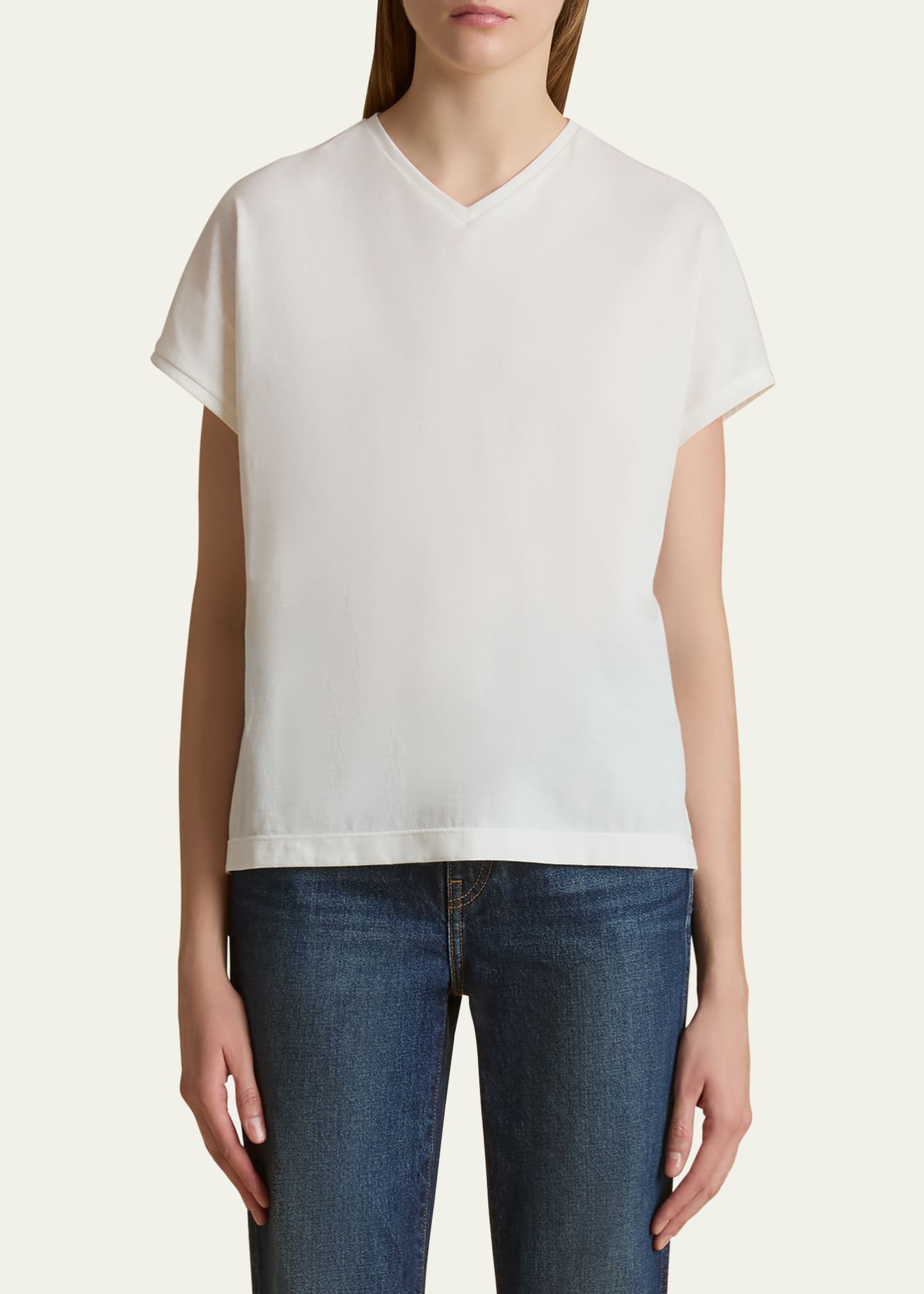 Khaite Devra V-Neck Top Image 3 of 4