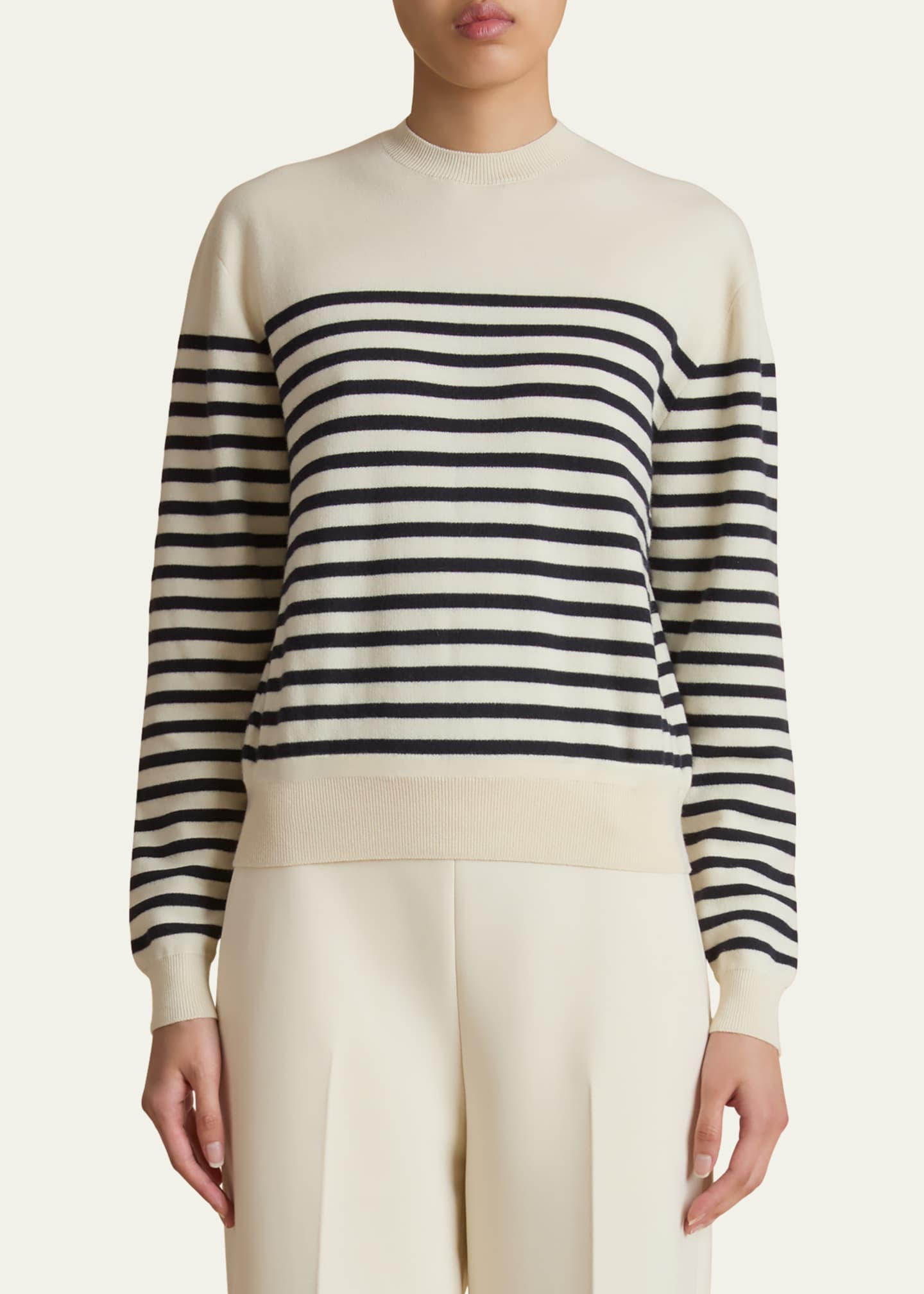 Khaite Viola Striped Cashmere Sweater Image 4 of 5