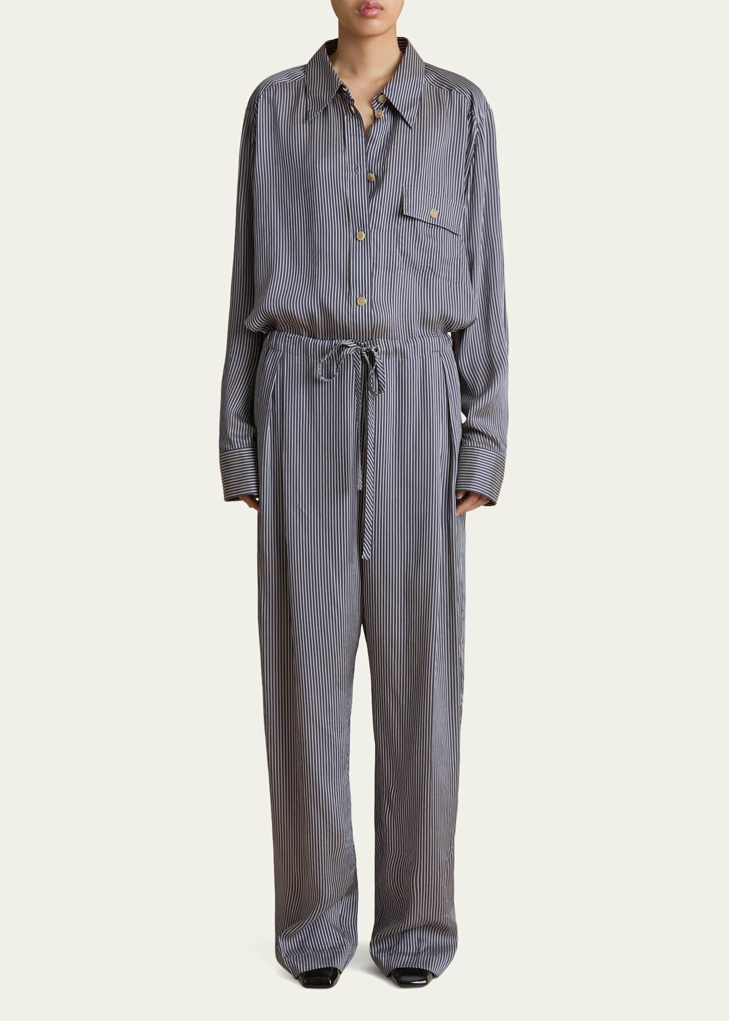 Khaite Trenton Stripe Drawstring Pants Image 2 of 5