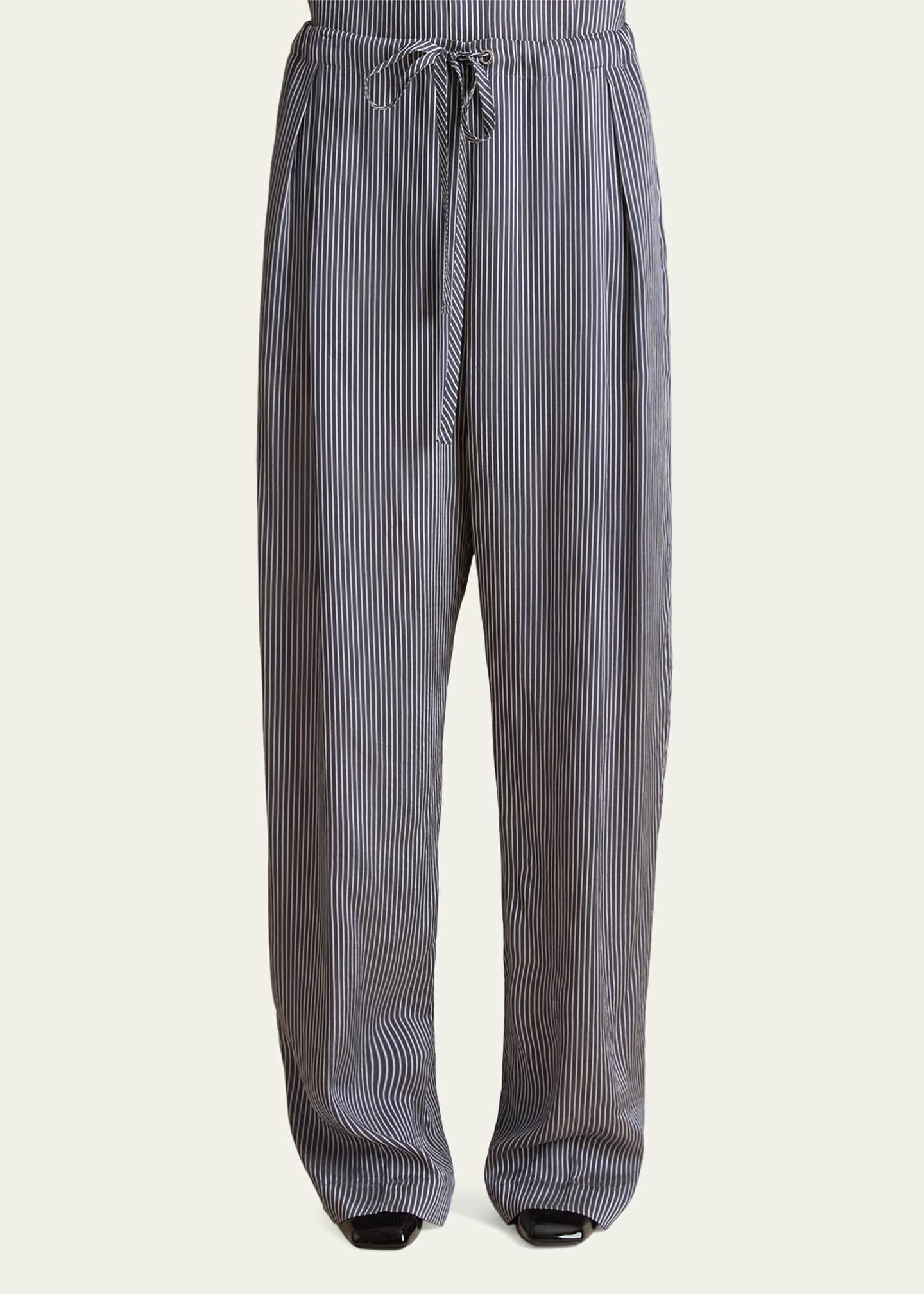 Khaite Trenton Stripe Drawstring Pants Image 4 of 5