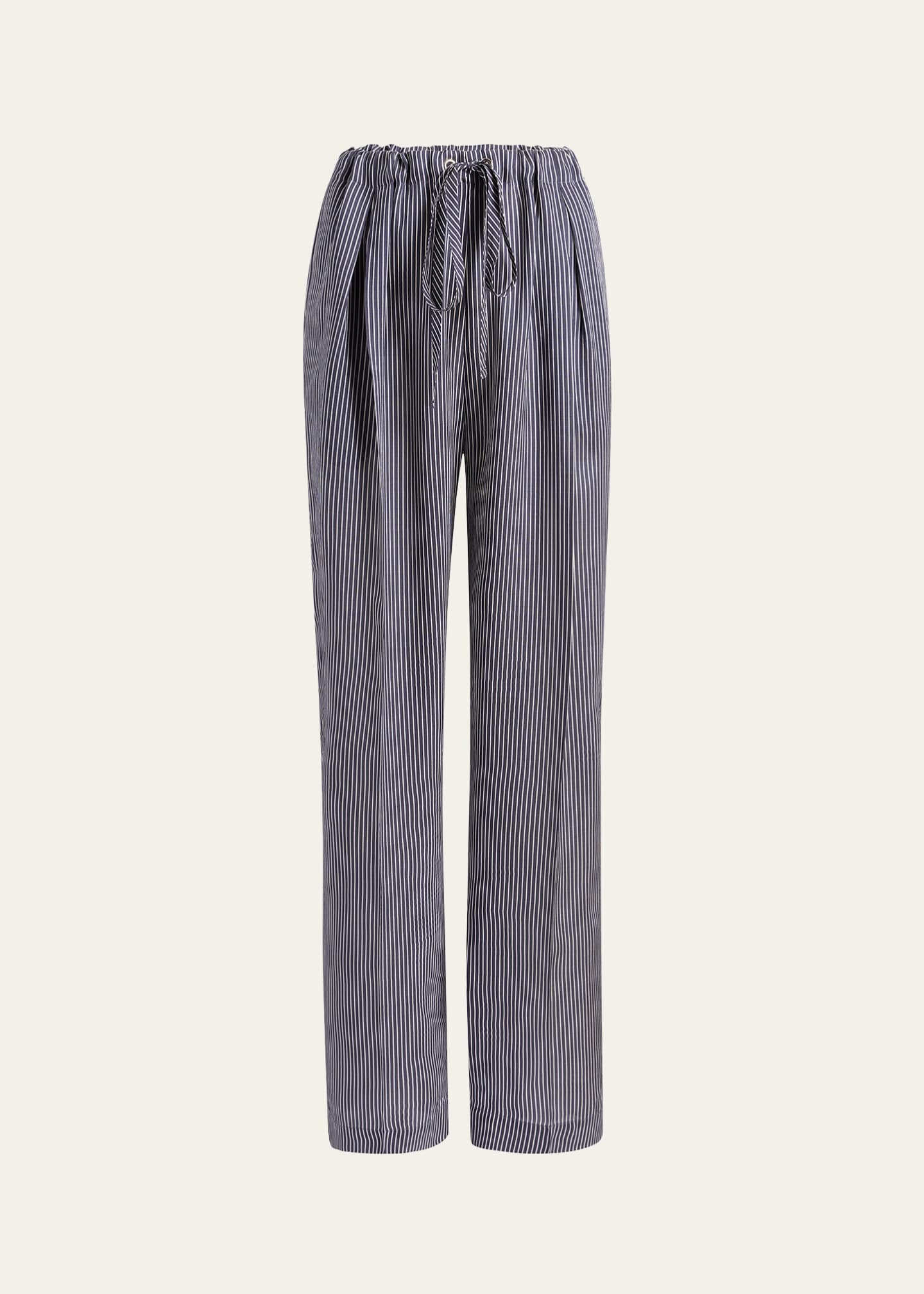 Khaite Trenton Stripe Drawstring Pants Image 1 of 5