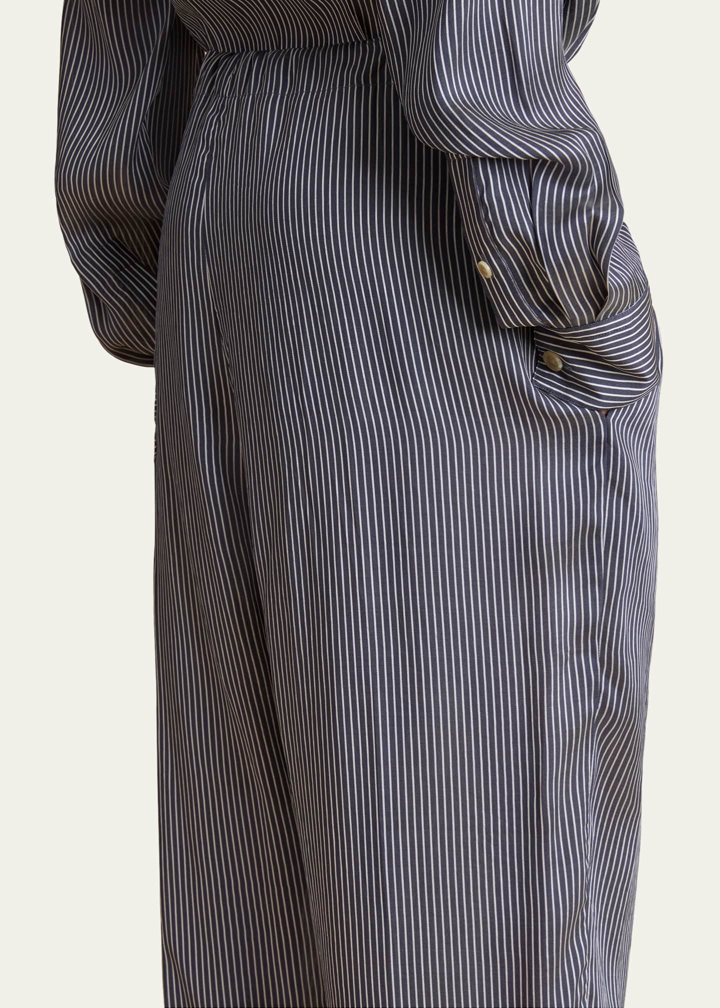 Khaite Trenton Stripe Drawstring Pants Image 5 of 5