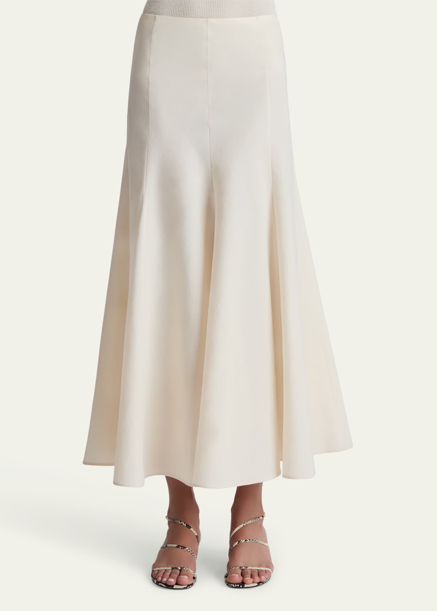 Khaite Lenno Paneled Midi Trumpet Skirt Image 4 of 5