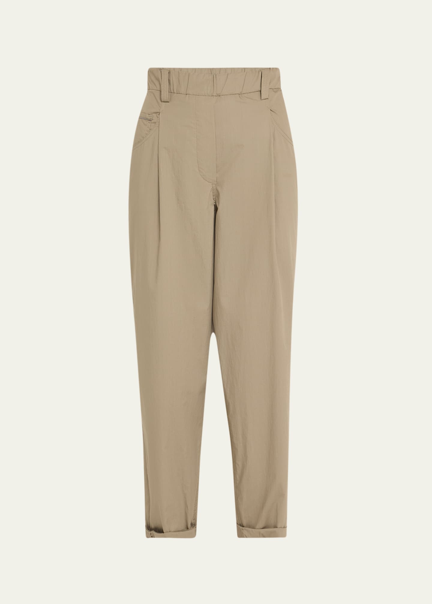 【ブルネロクチネリ】 Trousers - Cropped Trousers パンツ Cropped trousers for Woman in Light Brown | Brunello Cucinelli