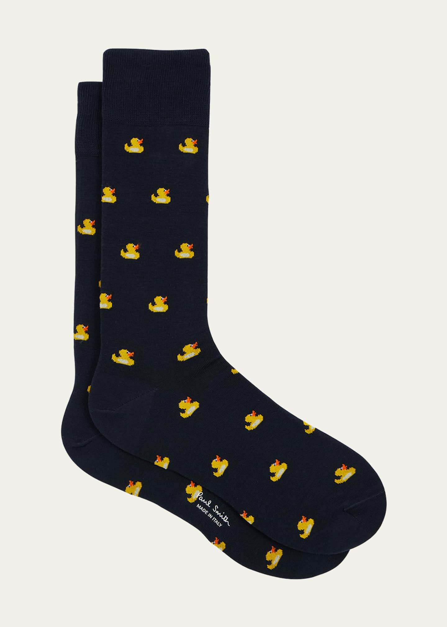 Paul Smith Men's Animal-Print Cotton-Stretch Crew Socks