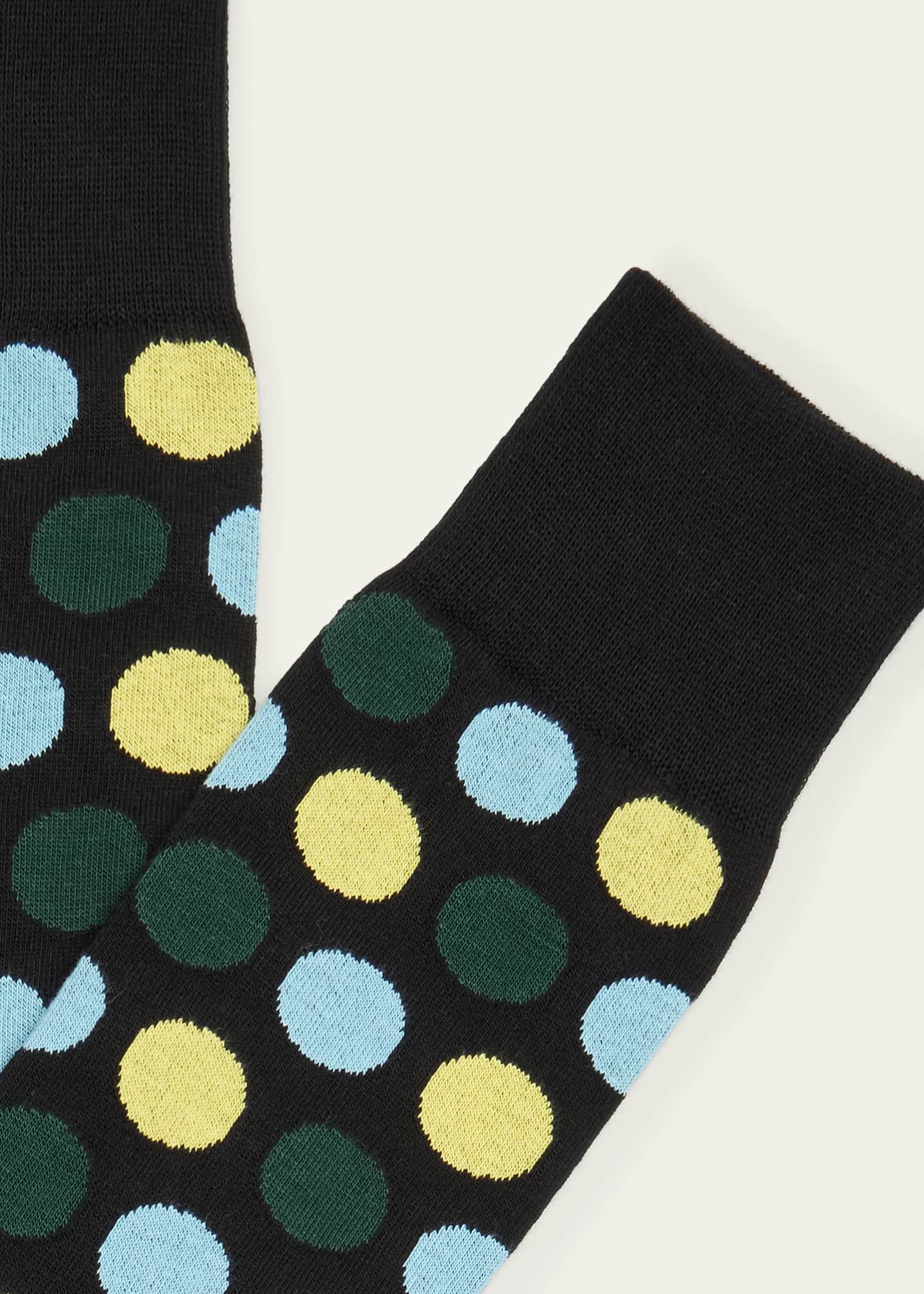 Paul Smith Men's Ilario Polka Dot Cotton-Stretch Crew Socks Image 2 of 2