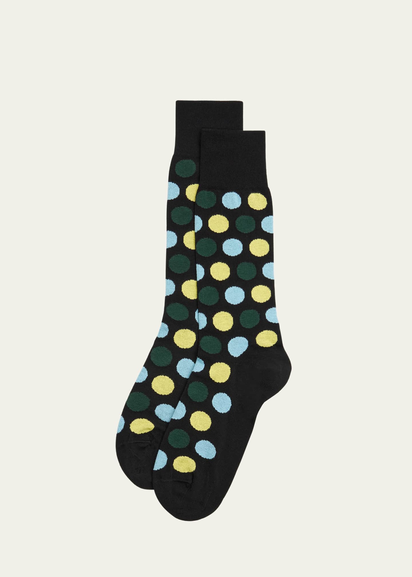 Paul Smith Men's Ilario Polka Dot Cotton-Stretch Crew Socks Image 1 of 2