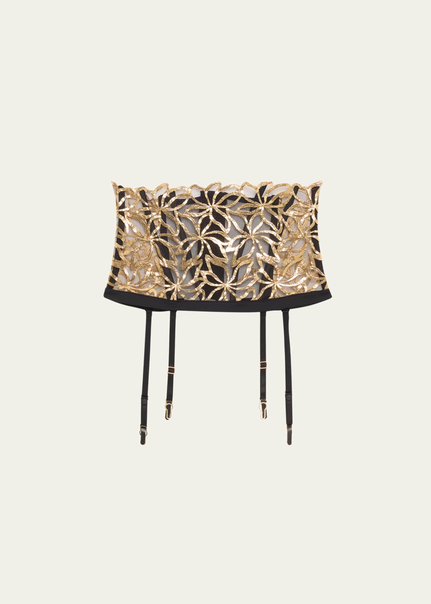Lise Charmel Eclats D'Or Embroidered Waspie Garter Belt Image 1 of 4