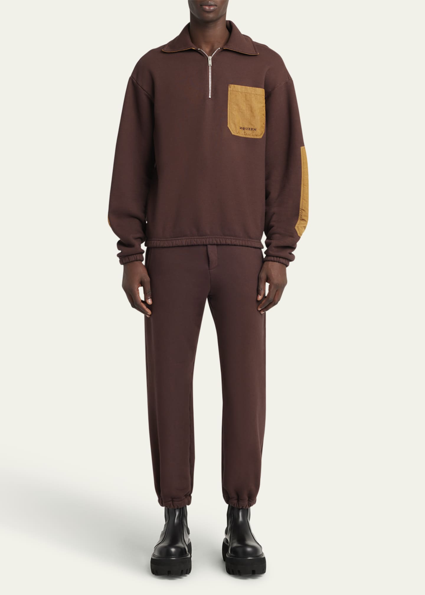 McQueen Men's Contrast-Patch Jogger Pants Image 2 of 5