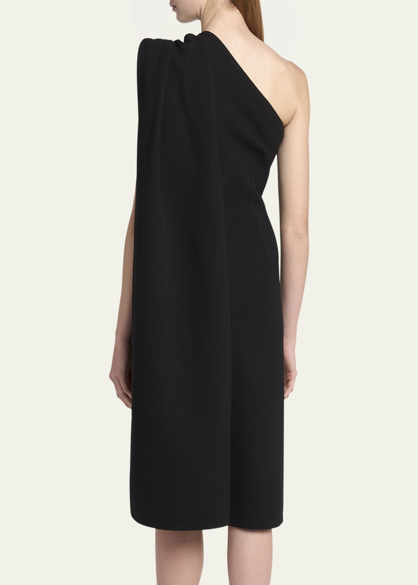 Bottega Veneta One-Shoulder Drape Slit Dress Image 3 of 5